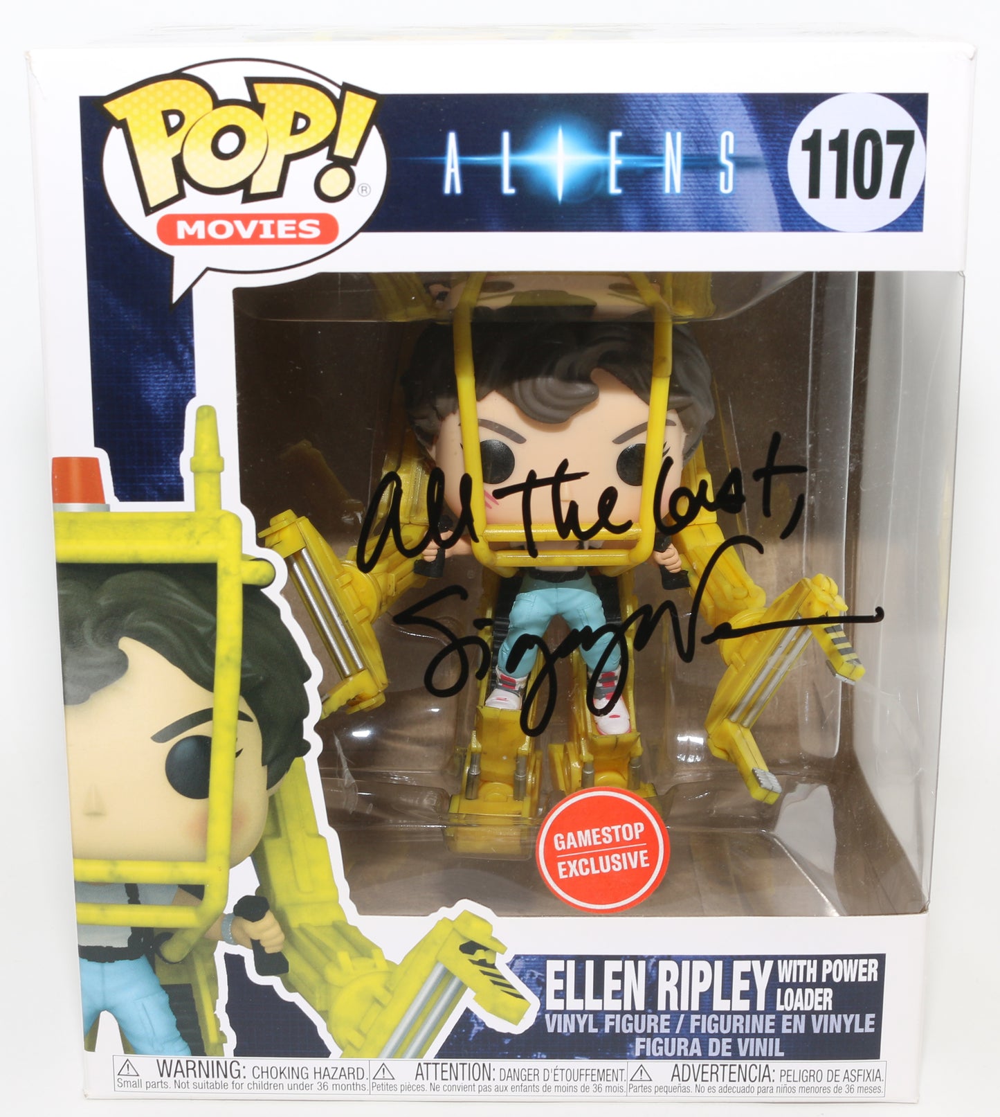 
                  
                    Sigourney Weaver as Ellen Ripley with Power Loader in Alien GameStop Exclusive Signed Jumbo Funko POP! #1107
                  
                