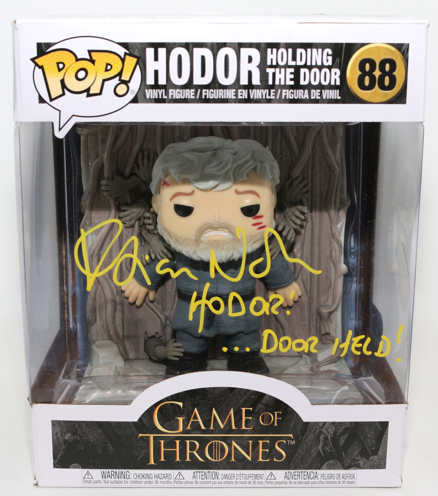 
                  
                    Kristian Nairn as Hodor Holding The Door in Game of Thrones (SWAU) Signed Jumbo Funko POP! #88 with Character Name & Quote
                  
                
