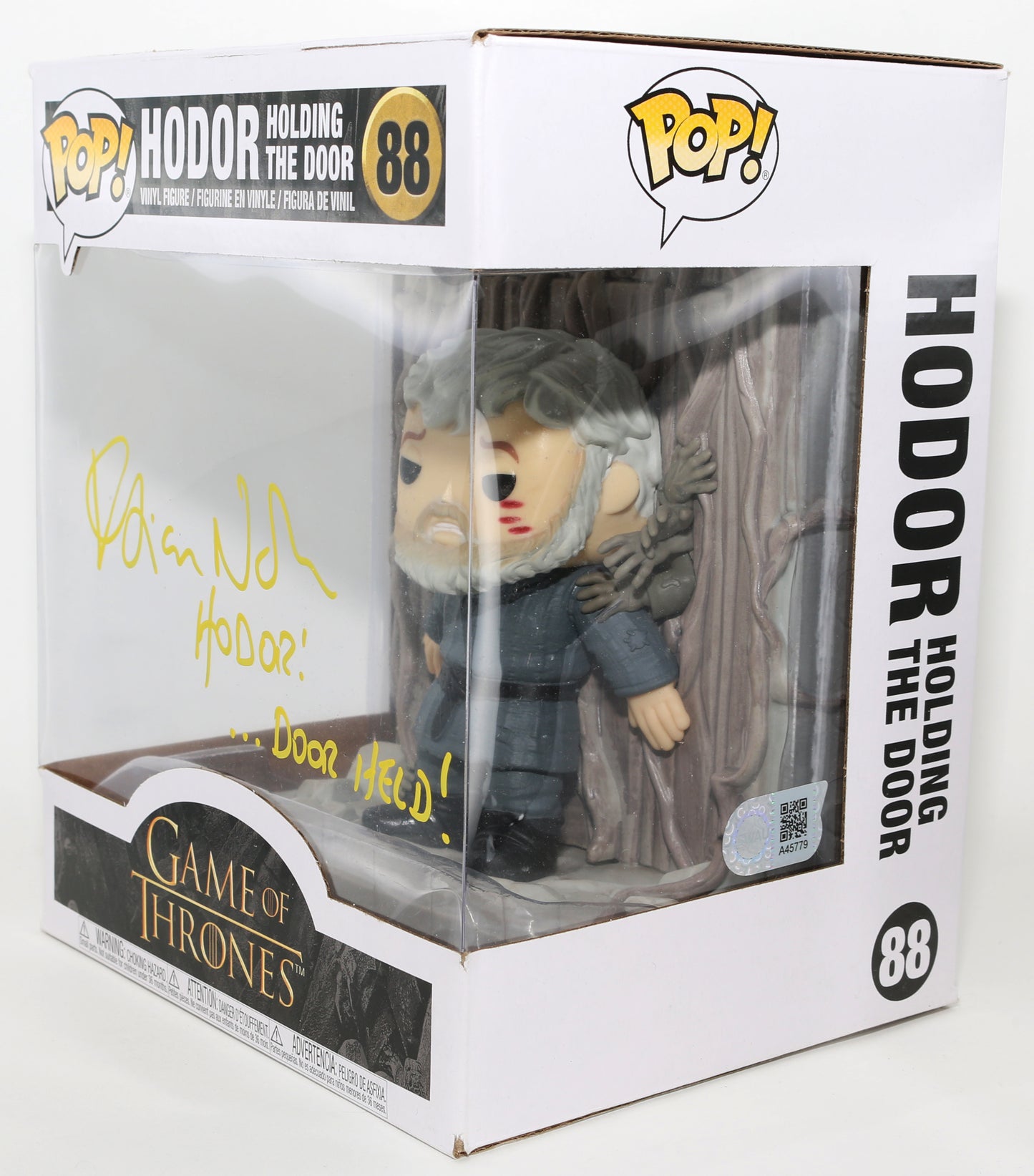 
                  
                    Kristian Nairn as Hodor Holding The Door in Game of Thrones (SWAU) Signed Jumbo Funko POP! #88 with Character Name & Quote
                  
                