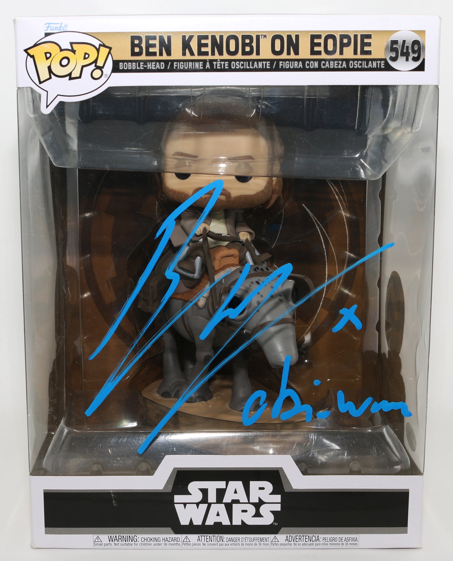 
                  
                    Ewan McGregor as Obi-Wan Kenobi in Star Wars Episode III: Revenge of the Sith (JSA) Signed Oversized Funko POP! #549 with Character Name
                  
                