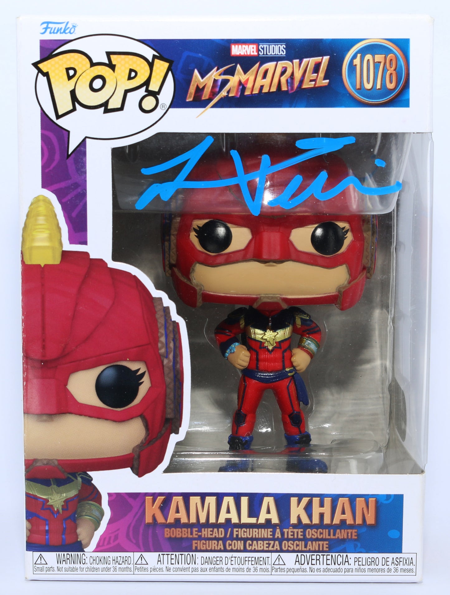 
                  
                    Iman Vellani as Kamala Khan in Ms. Marvel (SWAU) Signed Funko POP! #1078
                  
                