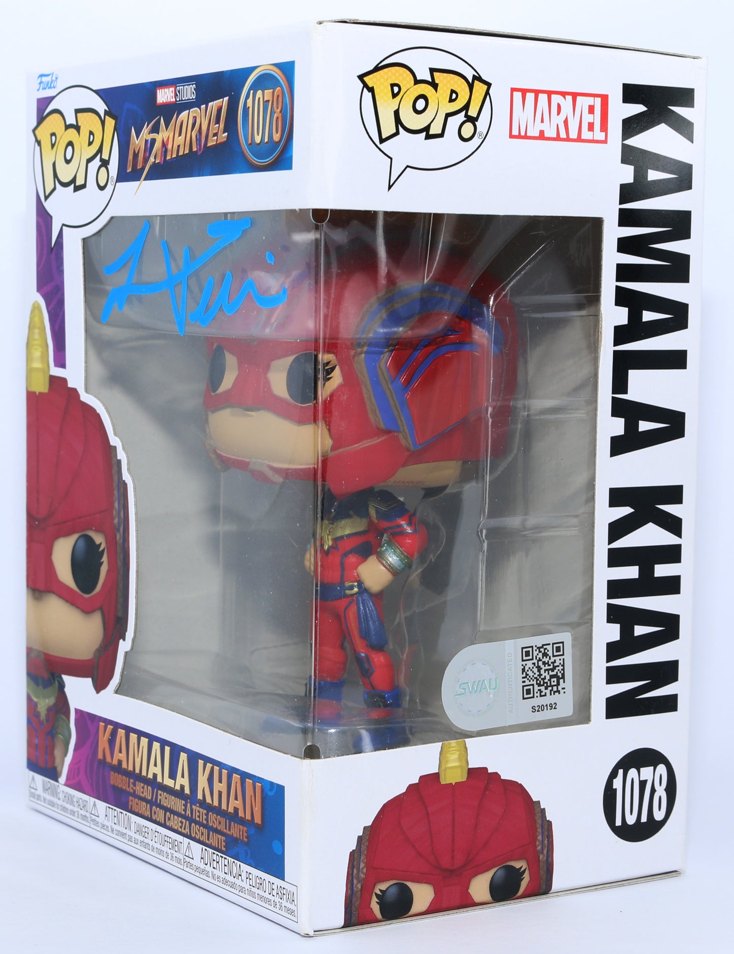 
                  
                    Iman Vellani as Kamala Khan in Ms. Marvel (SWAU) Signed Funko POP! #1078
                  
                