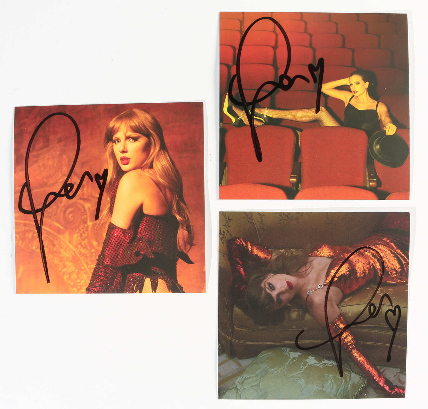 
                  
                    Taylor Swift: The Life of a Showgirl 3pc Set of CD Album Insert Variants Signed by Taylor Swift
                  
                
