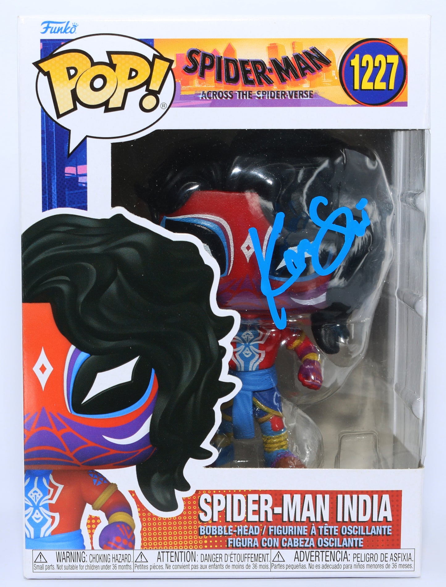 
                  
                    Karan Soni as Spider-Man India in Spider-Man: Across the Spider-Verse Signed Funko POP! #1227
                  
                