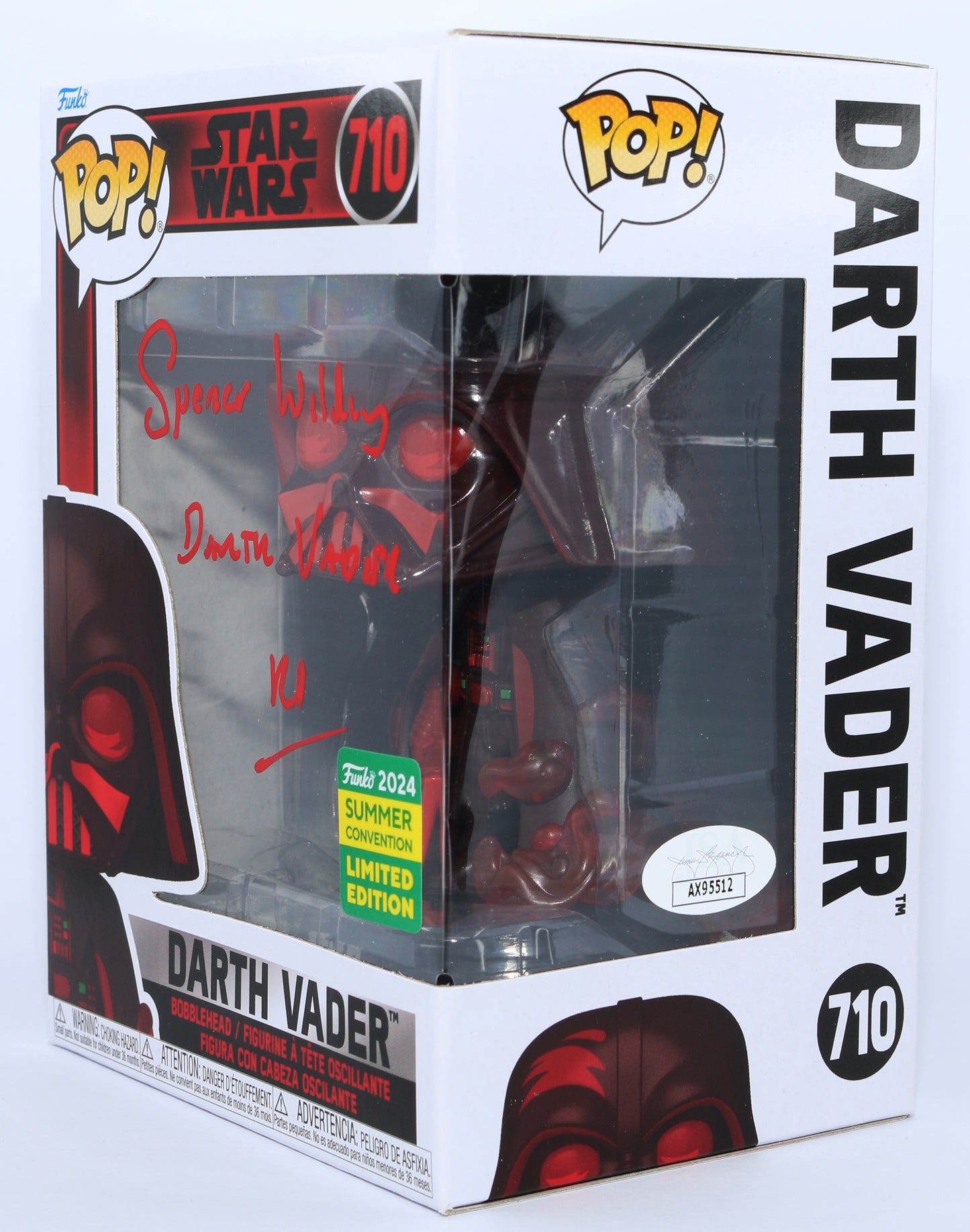 
                  
                    Spencer Wilding as Darth Vader in Star Wars 2024 Summer Convention Limited Edition (JSA) Signed Funko POP! #710 with Character Name
                  
                
