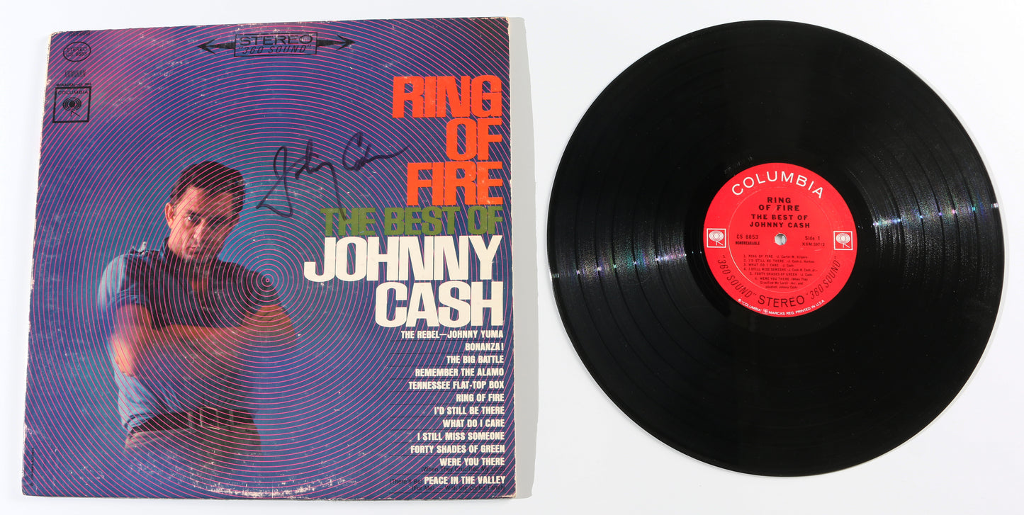 
                  
                    Ring of Fire: The Best of Johnny Cash LP 12" Vinyl Record Signed by Johnny Cash
                  
                