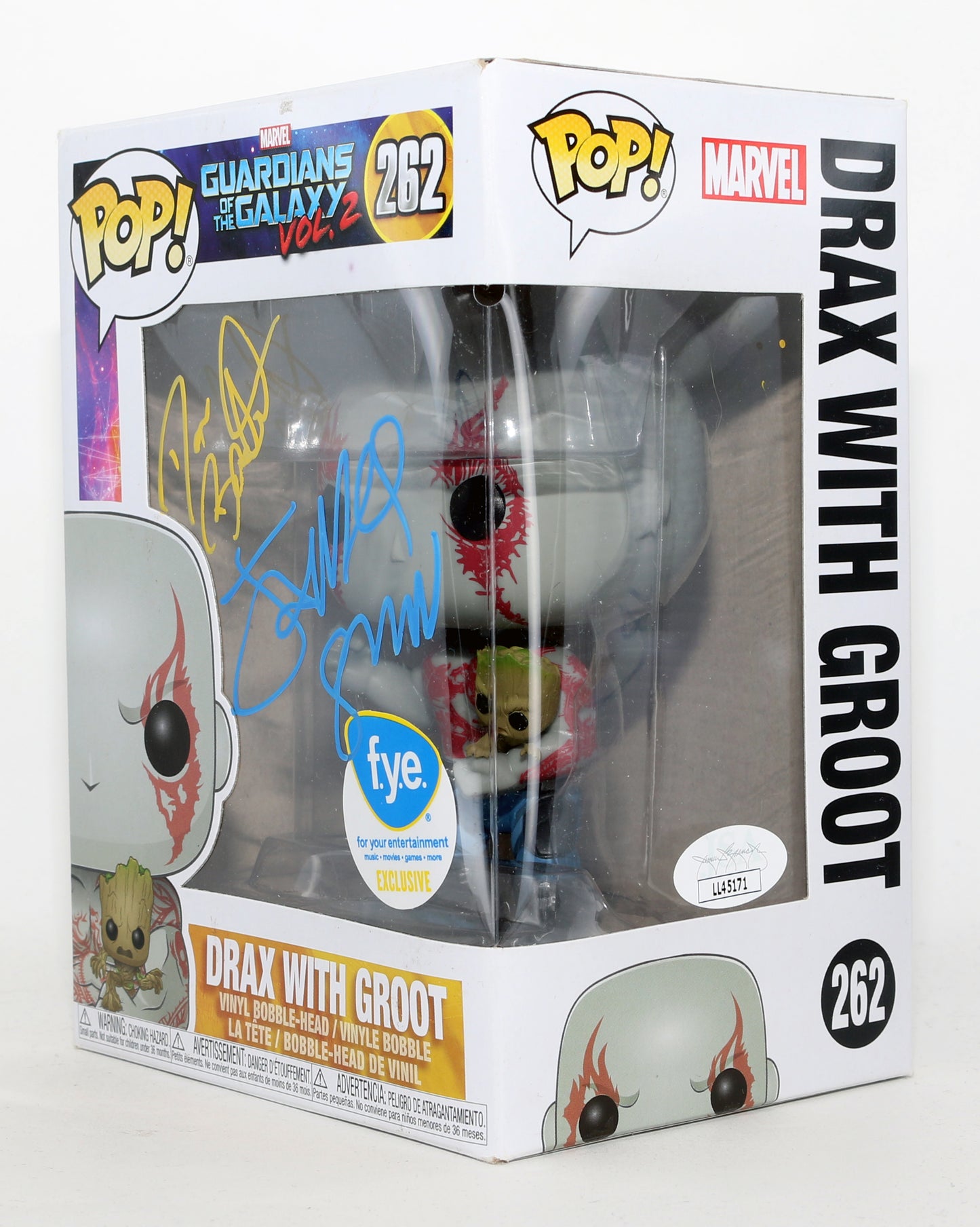 
                  
                    Dave Bautista as Drax & James Gunn Director of Guardians of the Galaxy Vol. 2 FYE Exclusive (JSA) Signed Funko POP! #262
                  
                
