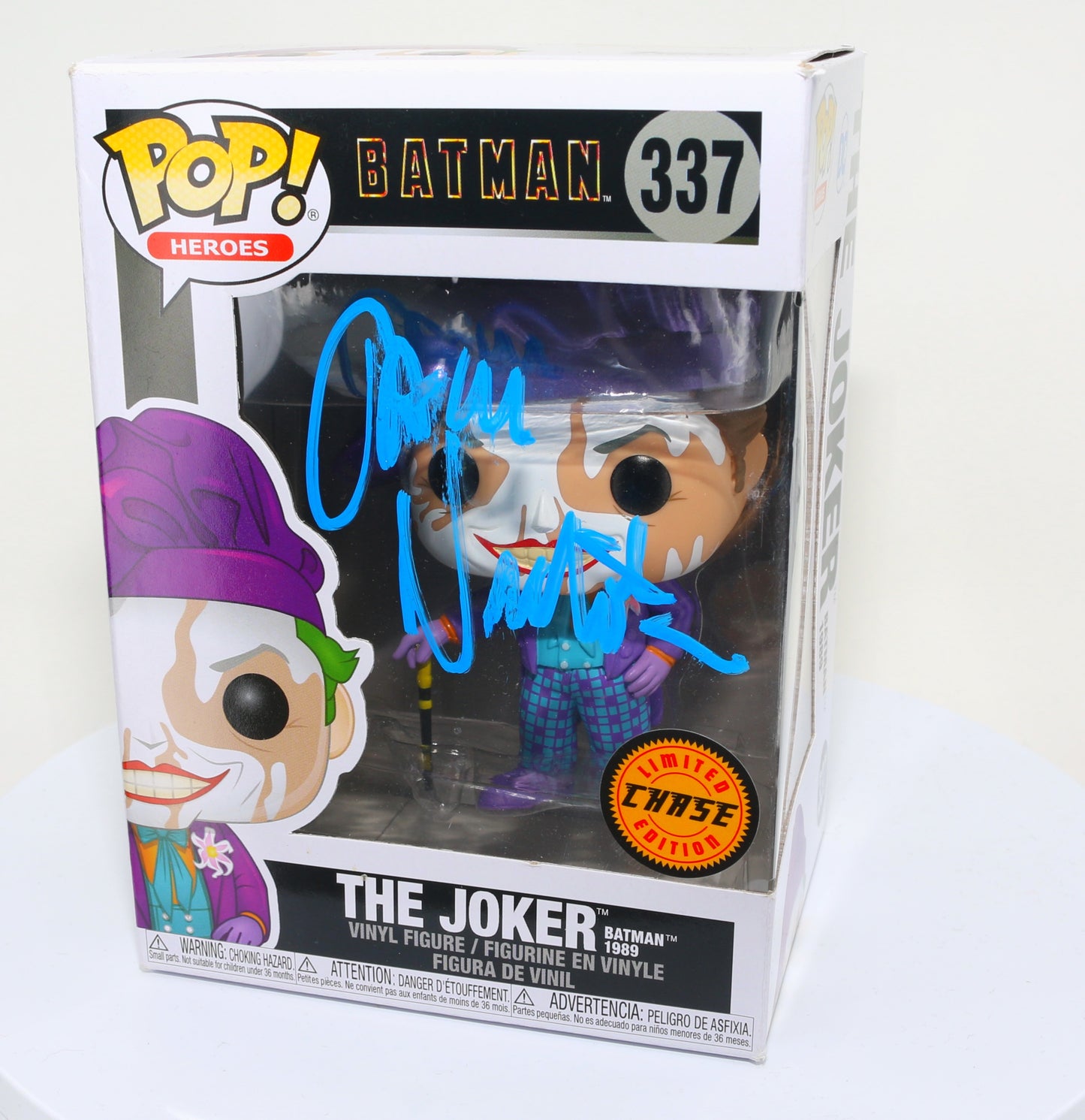 
                  
                    Jack Nicholson as The Joker in Tim Burton's Batman 1989 Signed Funko POP! #337 Chase Variant
                  
                