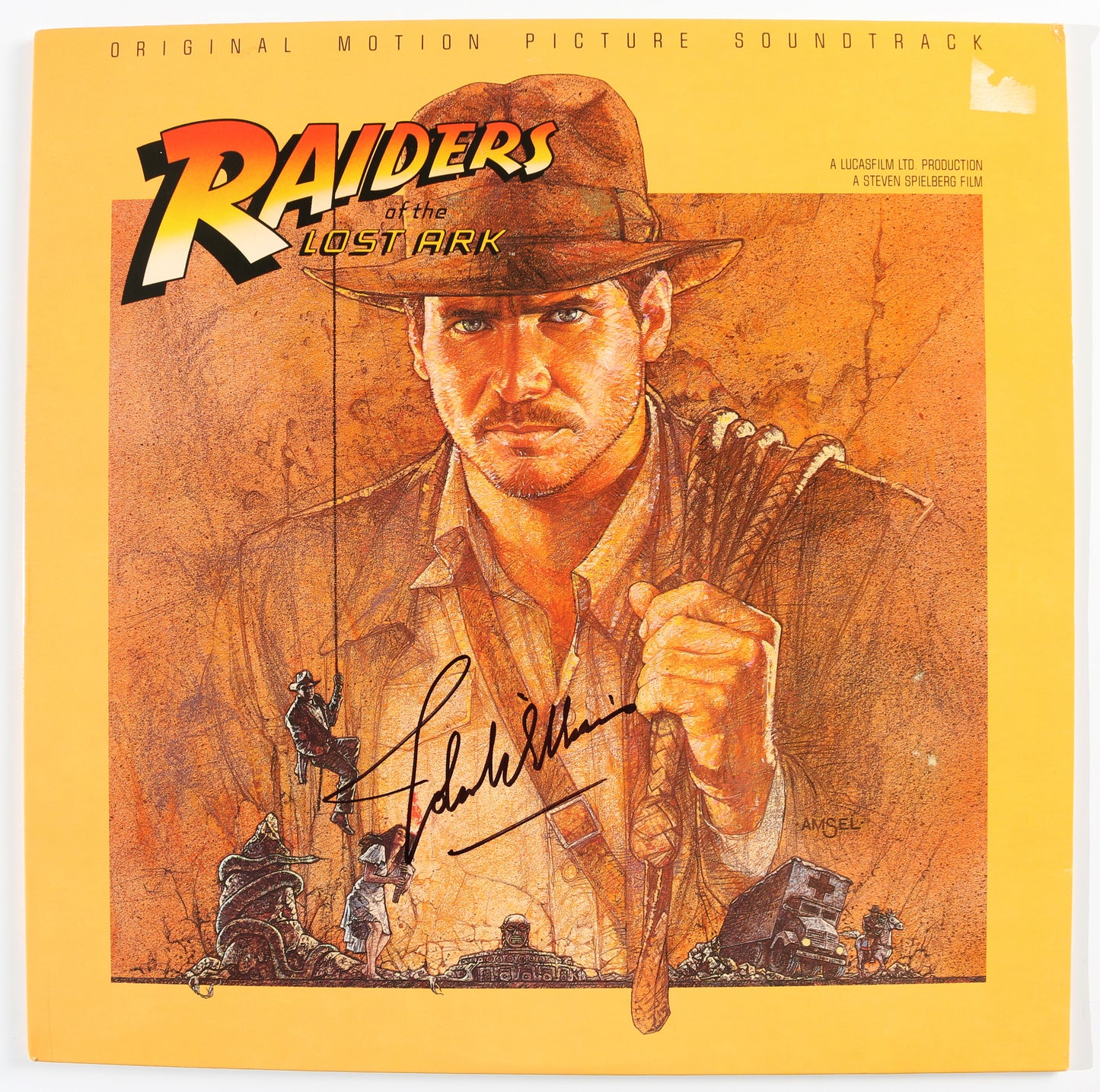 
                  
                    Indiana Jones & the Raiders of the Lost Ark Original Motion Picture Soundtrack 12" Vinyl LP Record Sleeve (SWAU) Signed by Composer: John Williams
                  
                