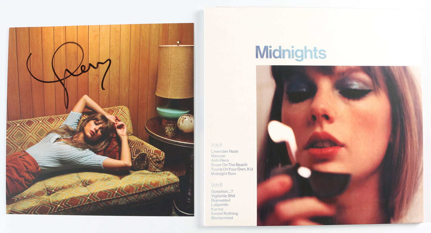 
                  
                    Midnights Moonstone Blue Edition LP 12" Vinyl Insert Signed by Taylor Swift
                  
                