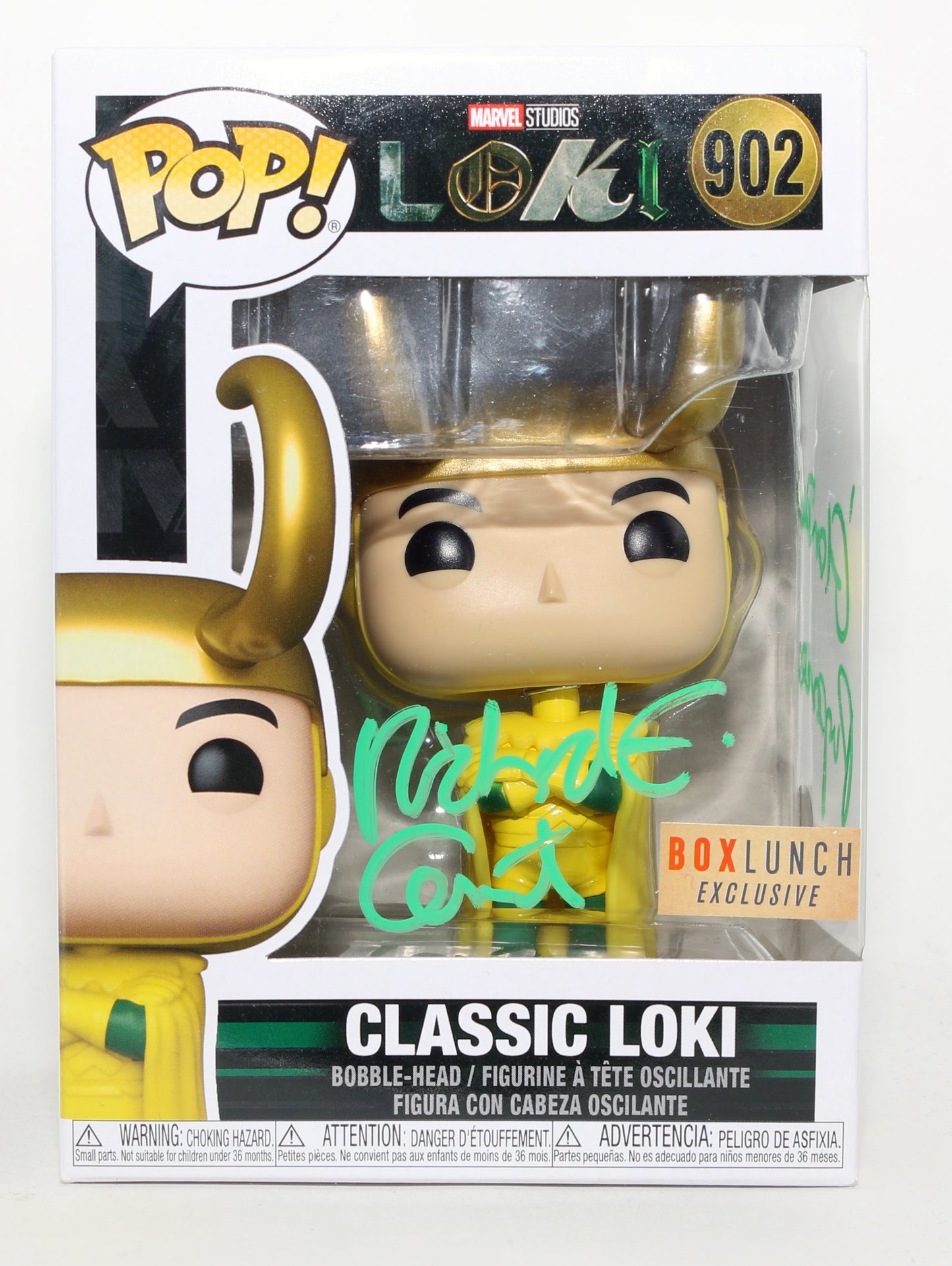 
                  
                    Richard E. Grant as Classic Loki in Loki Box Lunch Exclusive (Beckett) Signed Funko POP! #902 with Quote
                  
                