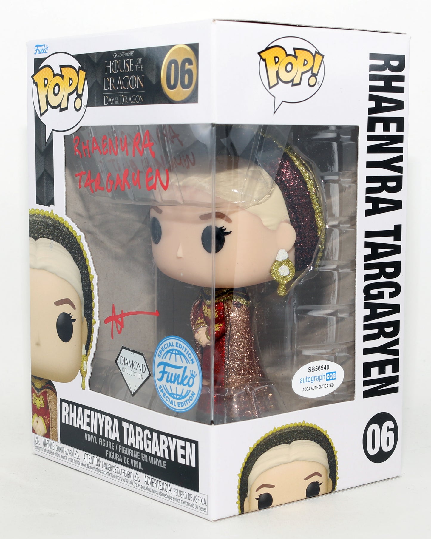 
                  
                    Milly Alcock as Young Princess Rhaenyra Targaryen in House of the Dragon Diamond Collection Funko Special Edition Signed Funko POP! #06 with Character Name
                  
                