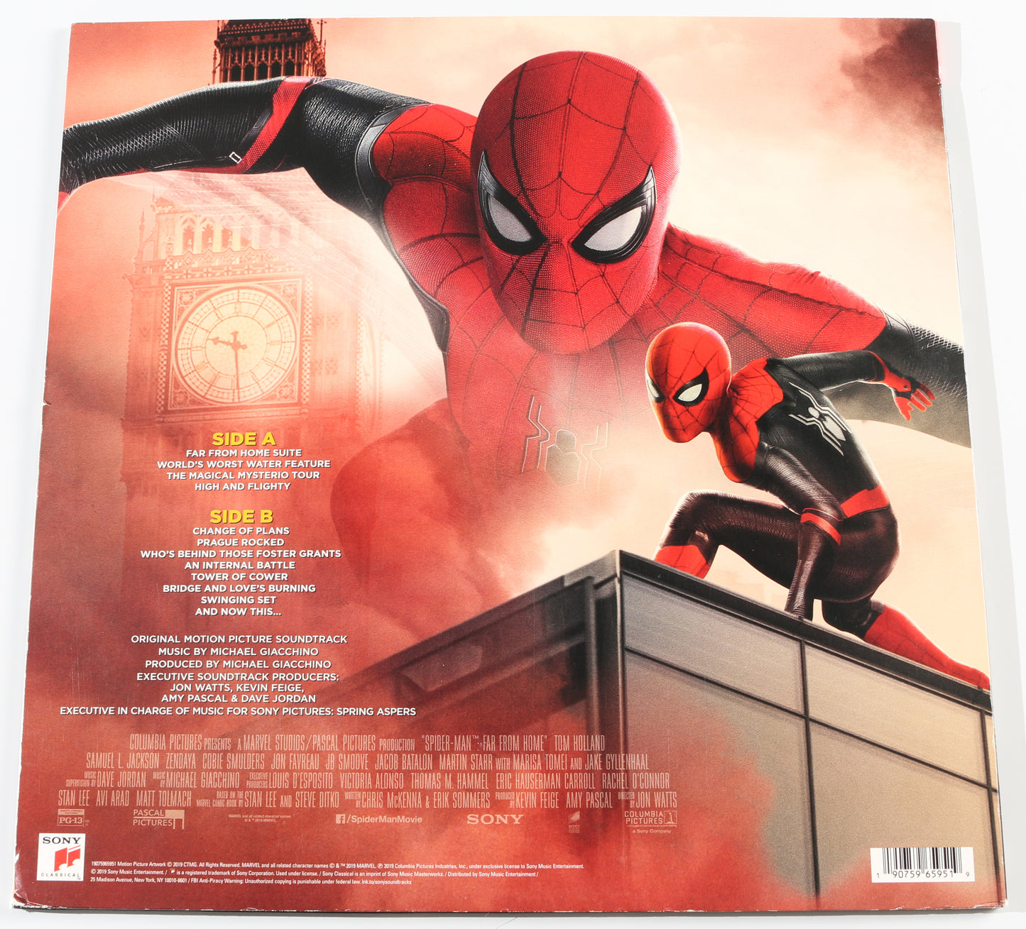 
                  
                    Spider-Man: Far From Home 12" Vinyl LP Record Sleeve Signed by Composer: Michael Giacchino
                  
                