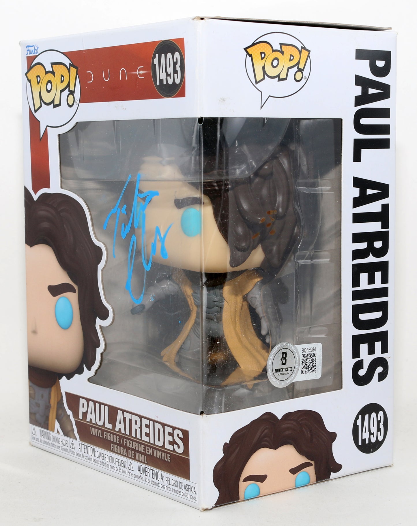 
                  
                    Timothée Chalamet as Paul Atreides in Dune (Beckett) Signed Funko POP! #1493
                  
                
