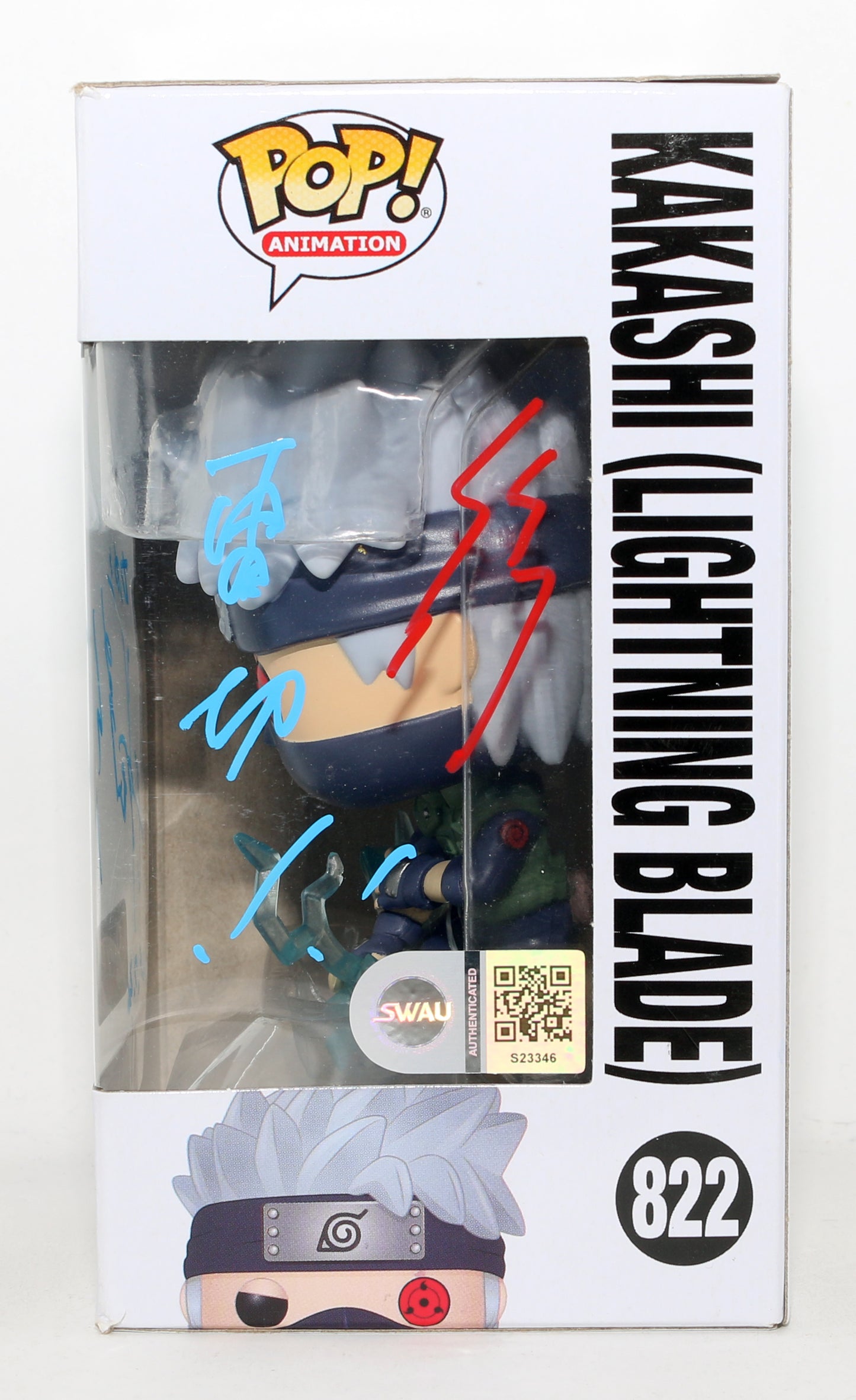 
                  
                    Kazuhiko Inoue as Kakashi Hatake [Lightning Blade] in Naruto GameStop Exclusive (SWAU) Signed Funko POP! #822
                  
                