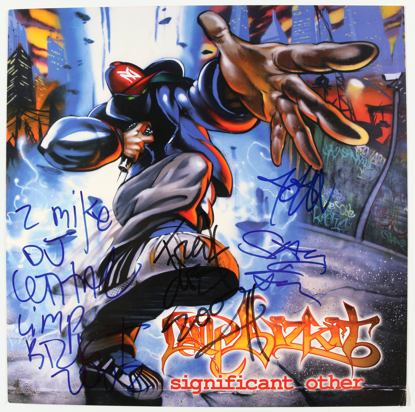 
                  
                    Limp Bizkit: Significant Other 12" Promo Flat Band Signed by Fred Durst, John Otto, Sam Rivers, & DJ Lethal
                  
                