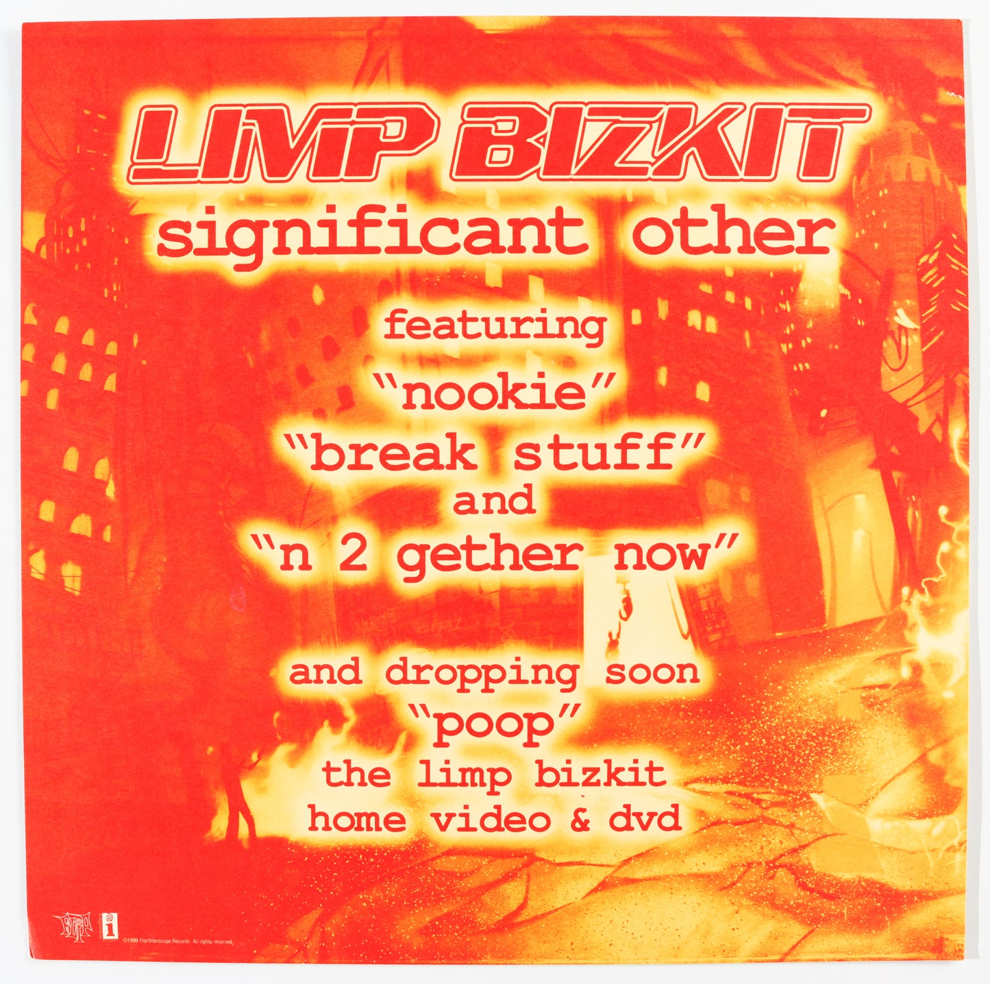 
                  
                    Limp Bizkit: Significant Other 12" Promo Flat Band Signed by Fred Durst, John Otto, Sam Rivers, & DJ Lethal
                  
                