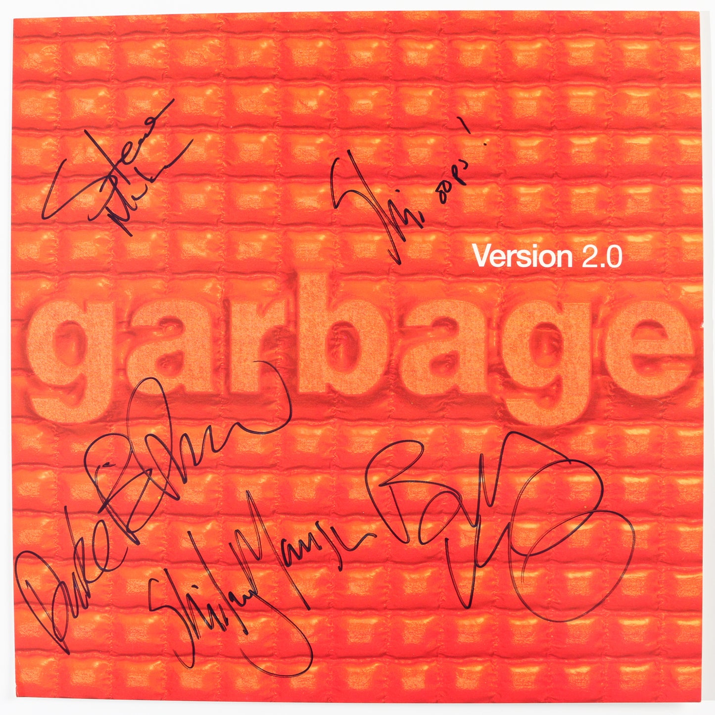 
                  
                    Garbage: Version 2.0 12" Promo Flat Band Signed by Shirley Manson, Duke Erikson, Steve Marker, & Butch Vig
                  
                
