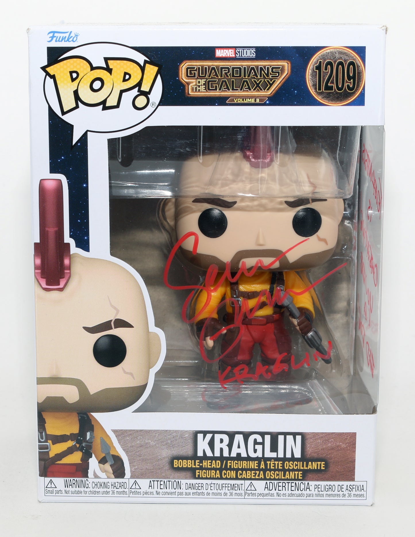
                  
                    Sean Gunn as Kraglin Obfonteri in Guardians of the Galaxy Vol. 3 (JSA) Signed Funko POP! #1209 with Character Name & Quote
                  
                