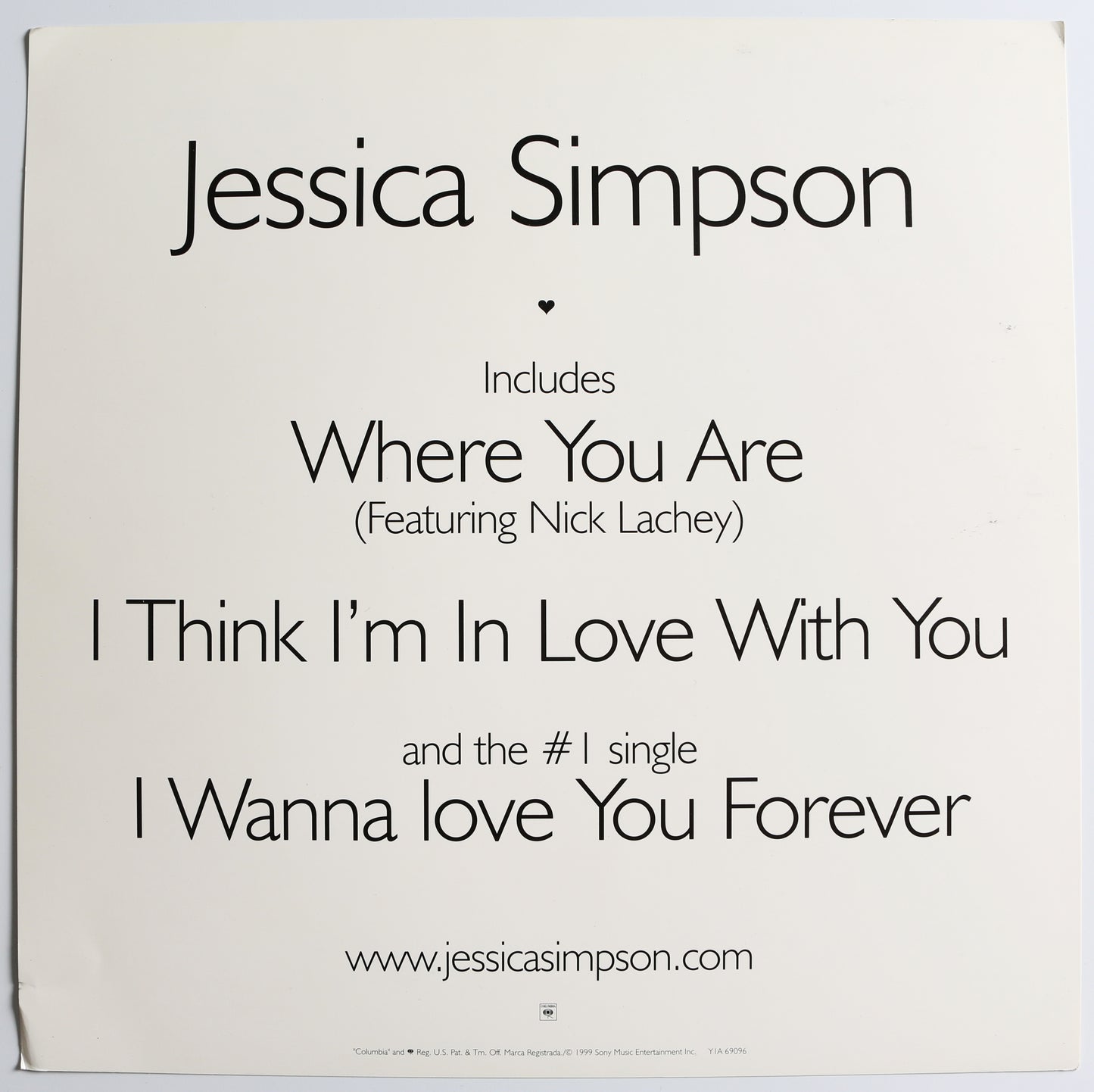 
                  
                    Sweet Kisses 12" Promo Flat Signed by Jessica Simpson
                  
                