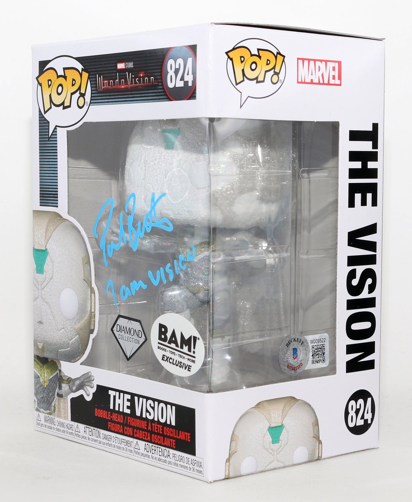 
                  
                    Paul Bettany as The Vision in WandaVision Books-A-Million Exclusive Diamond Collection (Beckett Witnessed) Signed Funko POP! #824 with Character Name Quote
                  
                