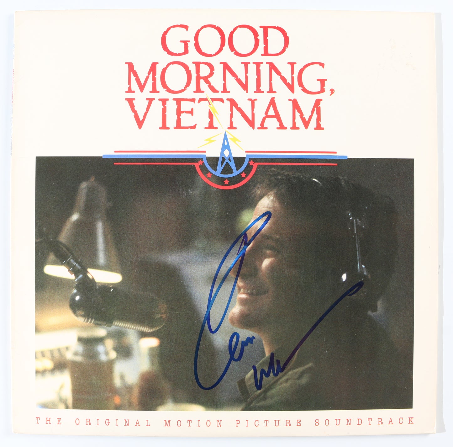 
                  
                    Robin Williams as Adrian Cronauer in Good Morning, Vietnam The Original Motion Picture Soundtrack Signed 12" Vinyl Record
                  
                