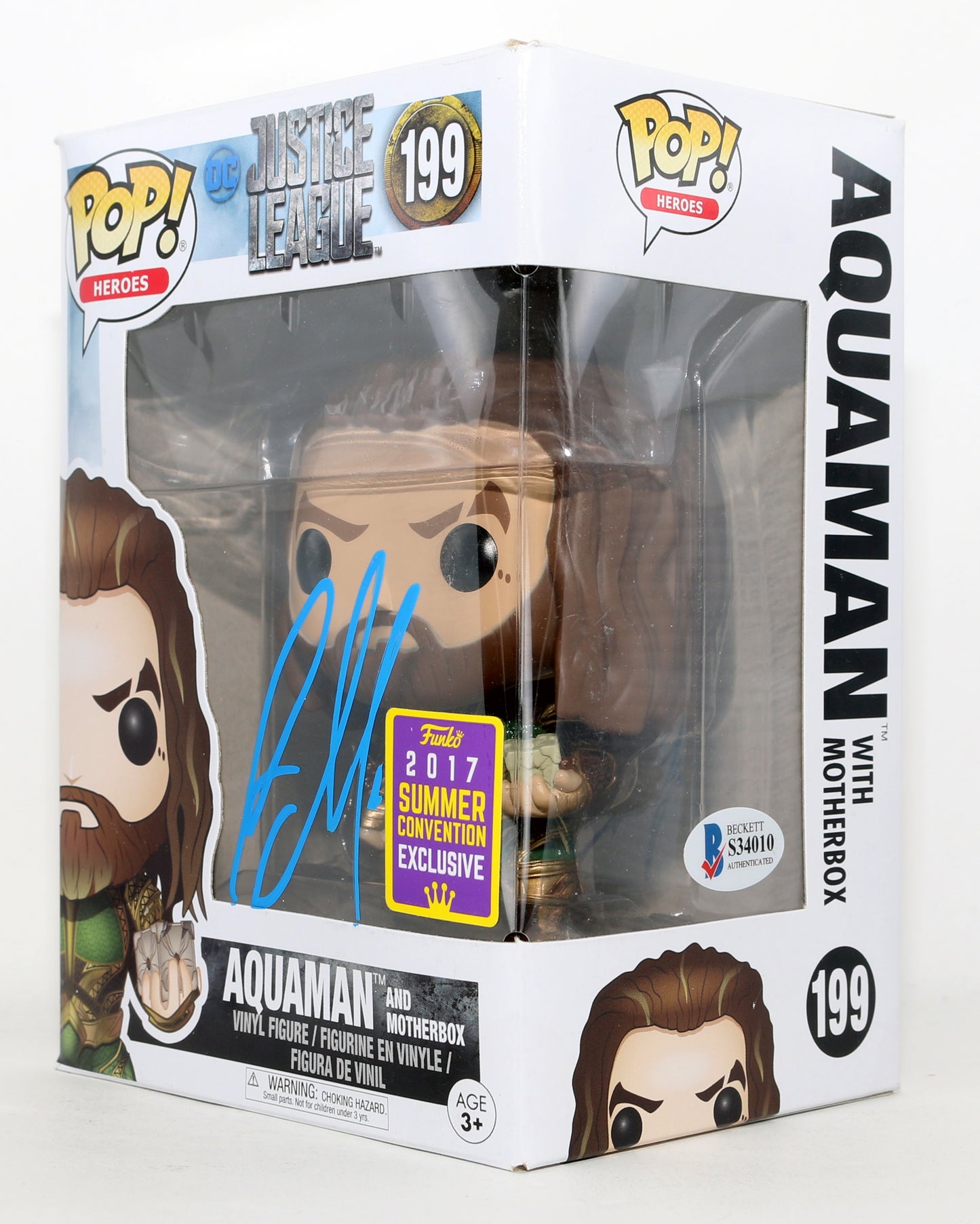 
                  
                    Jason Momoa as Aquaman with Motherbox in Justice League 2017 Summer Convention Exclusive (Beckett) Signed Funko POP! #199
                  
                