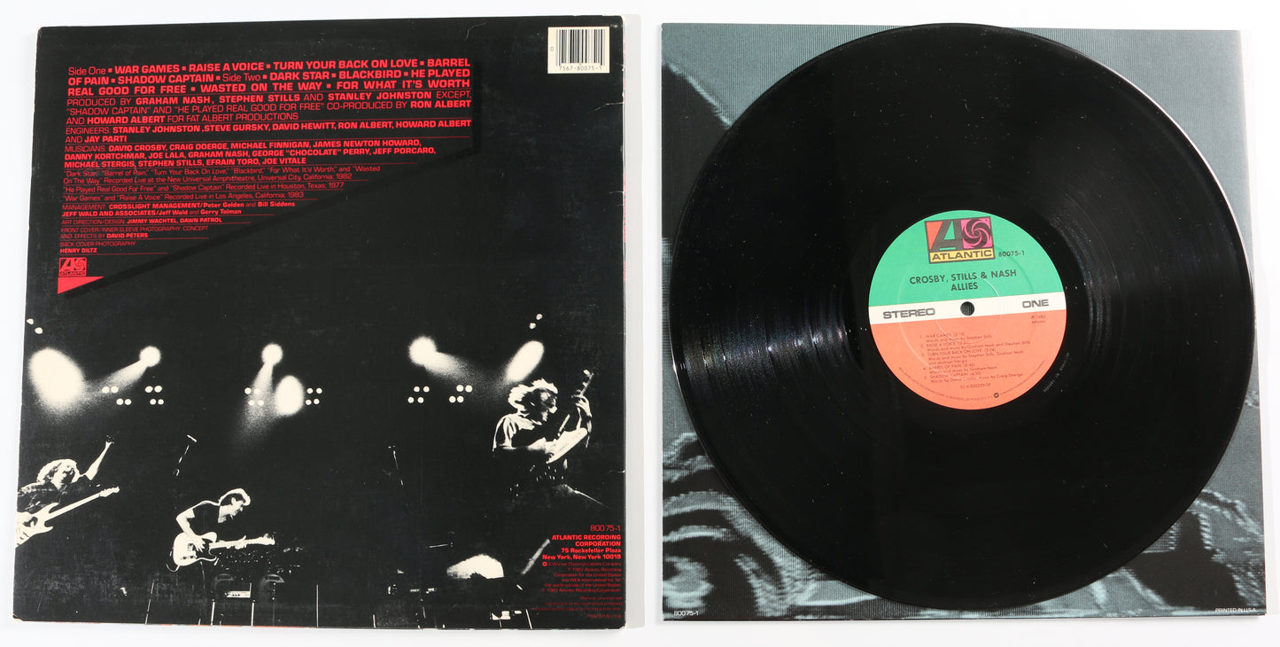 
                  
                    Crosby, Stills, Nash, & Young: Allies 12" Vinyl Record Signed by Graham Nash, Stephen Stills, & David Crosby
                  
                