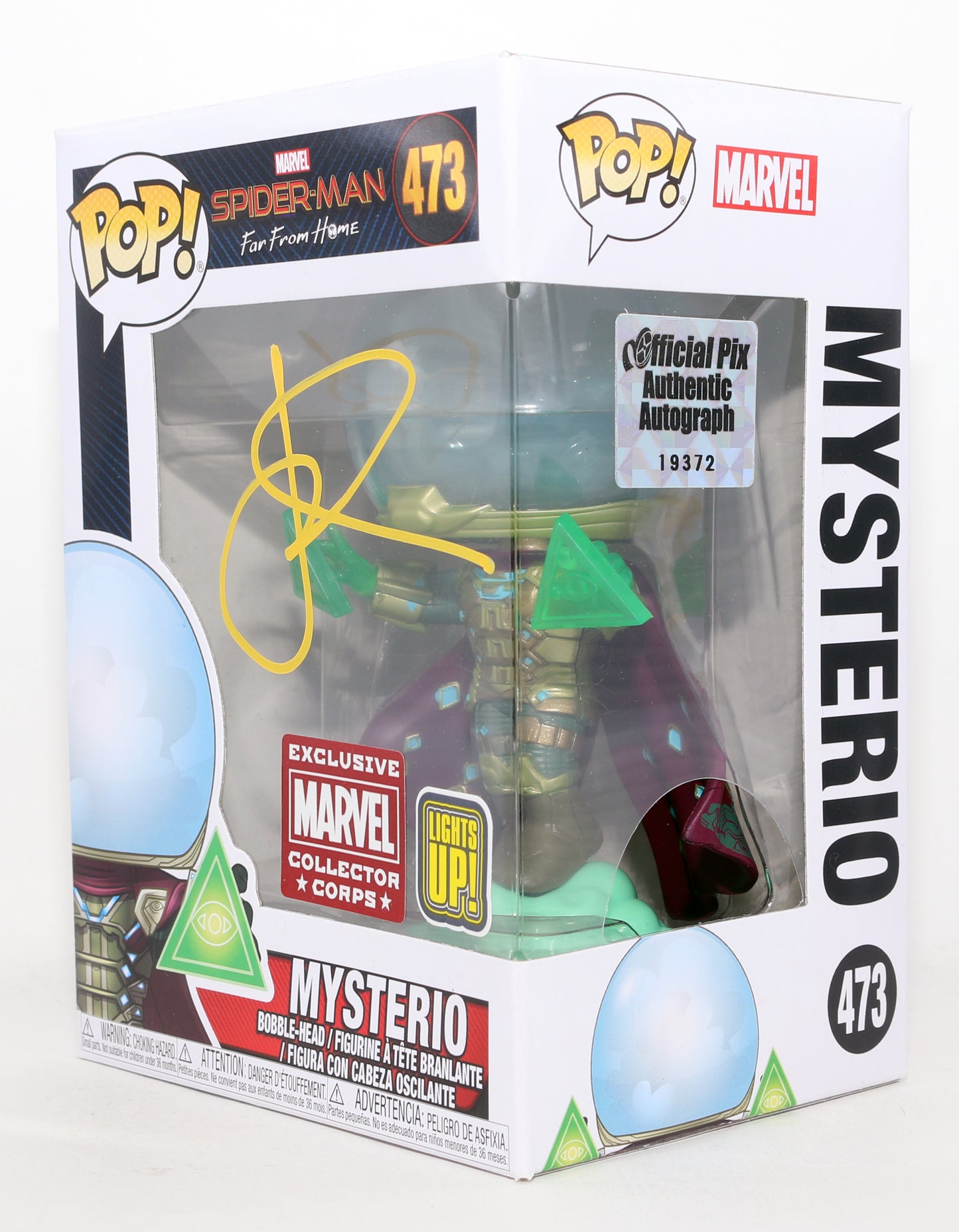 
                  
                    Jake Gyllenhaal as Mysterio in Spider-Man: Far From Home Light Up Marvel Collector Corps Exclusive (Official Pix) Signed Funko POP! #473
                  
                