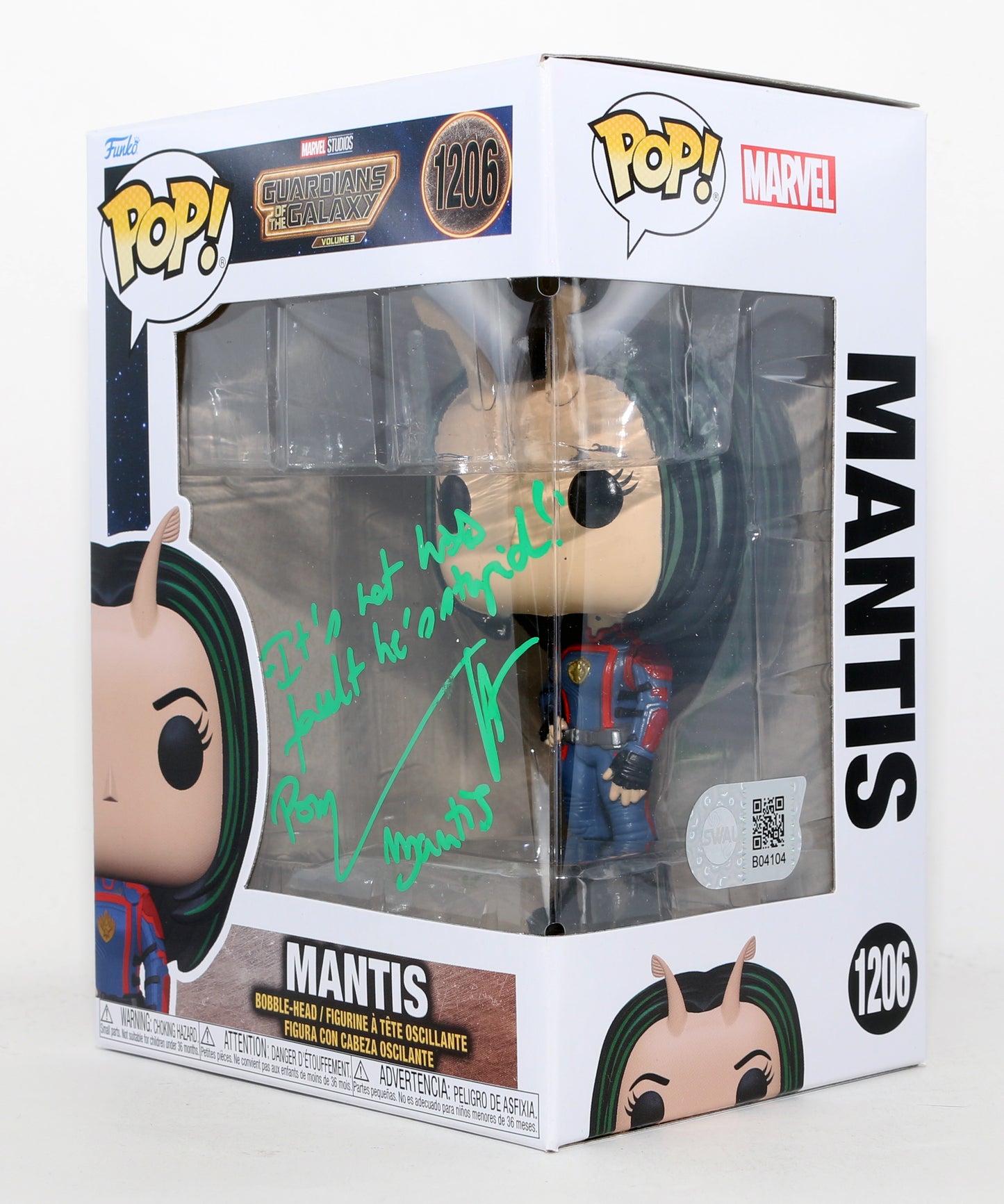 
                  
                    Pom Klementieff as Mantis in Guardians of the Galaxy Vol. 3 (SWAU) Signed Funko POP! #1206 with Character Name & Quote
                  
                