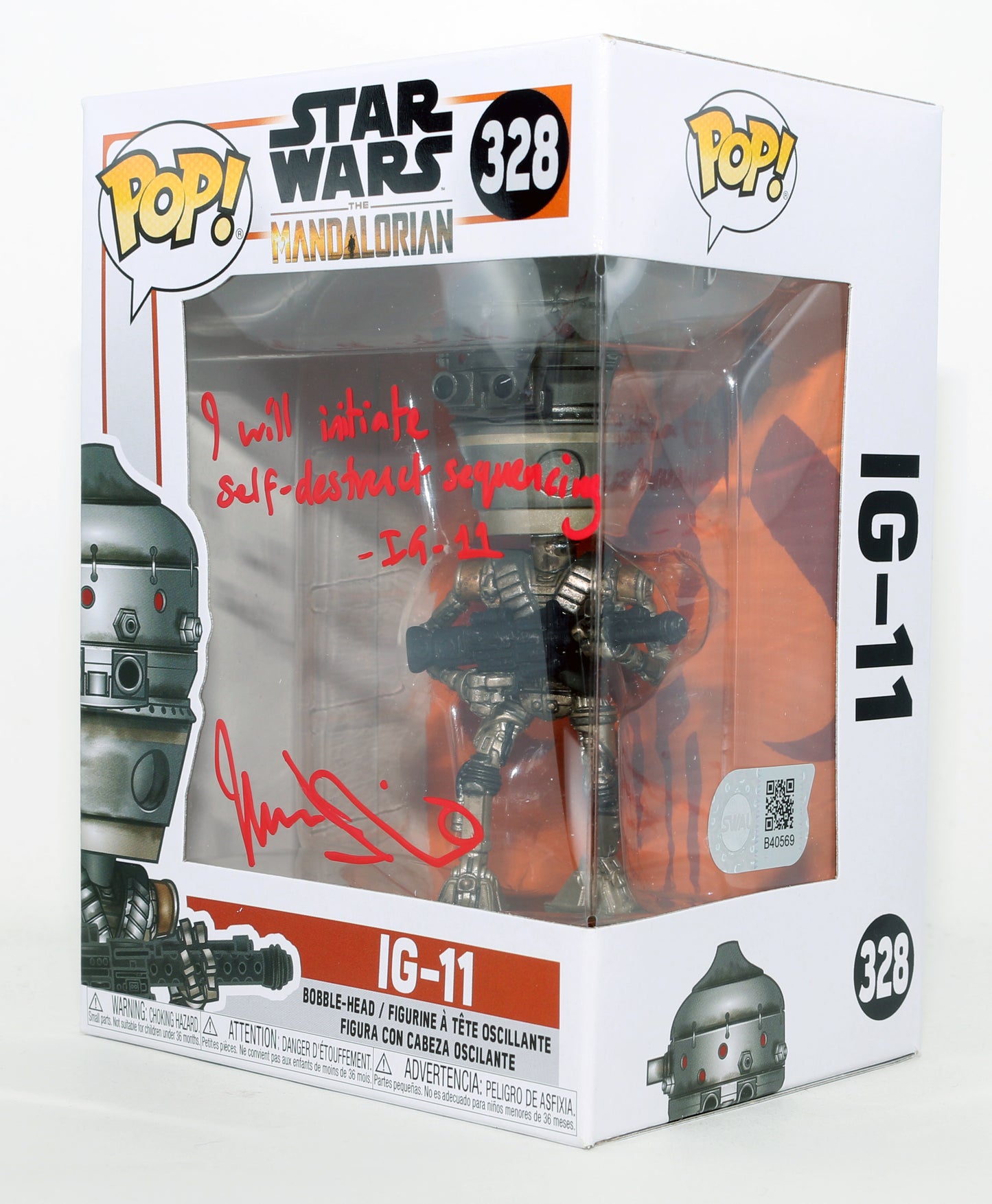 
                  
                    Taika Waititi as IG-11 in Star Wars: The Mandalorian (SWAU) Signed Funko POP! #328 with Character Name & Quote
                  
                