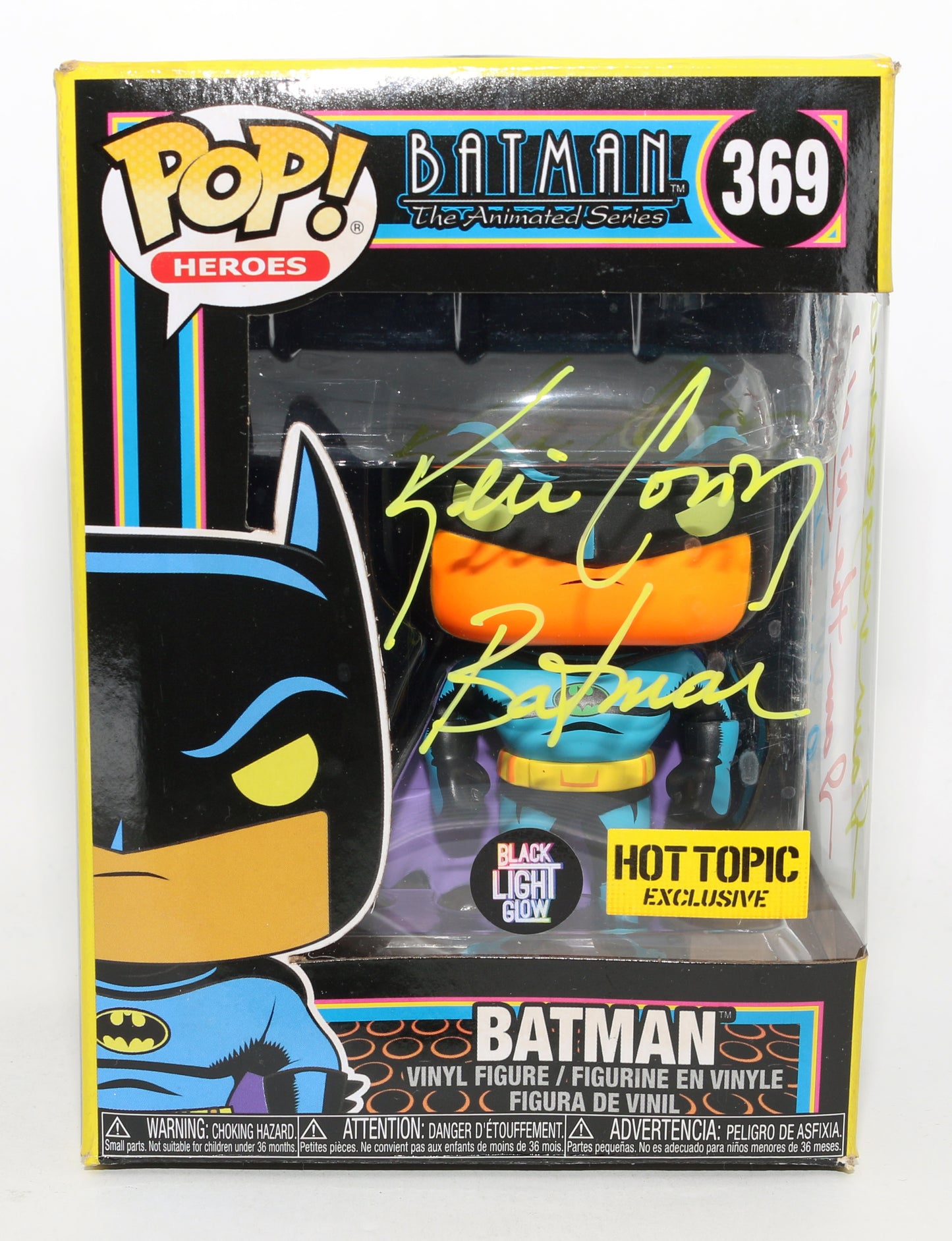 
                  
                    Kevin Conroy as Batman in Batman: The Animated Series Blacklight Hot Topic Exclusive Signed Funko POP! #369 with Character Name & Quote
                  
                