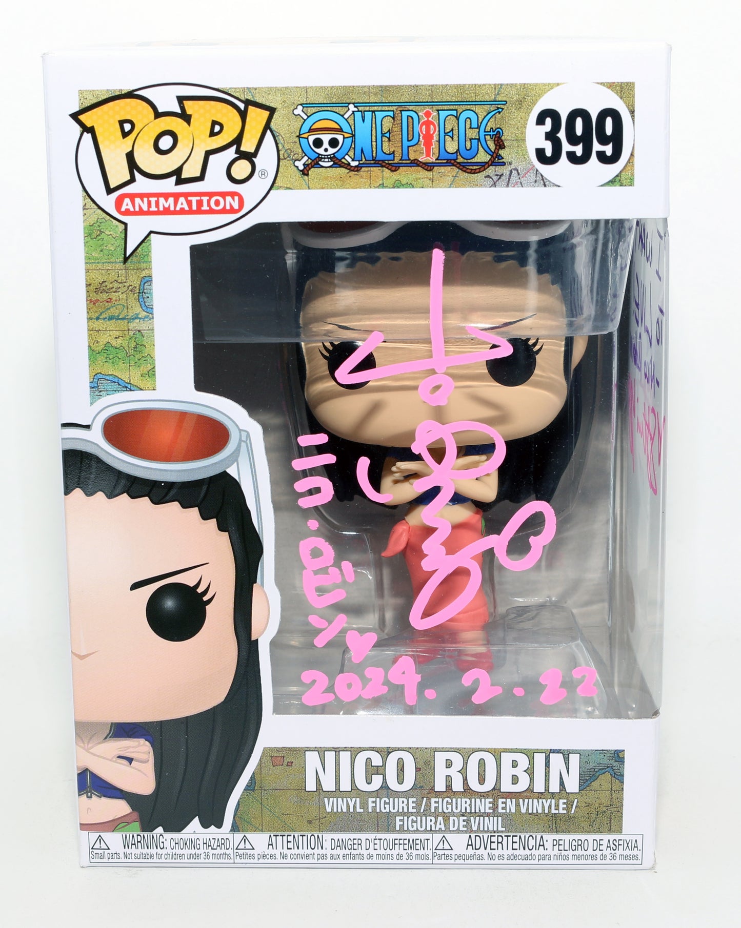
                  
                    Yuriko Yamaguchi & Stephanie Young as Nico Robin in One Piece (JSA) Signed Funko POP! #399 with Character Name & Quote
                  
                