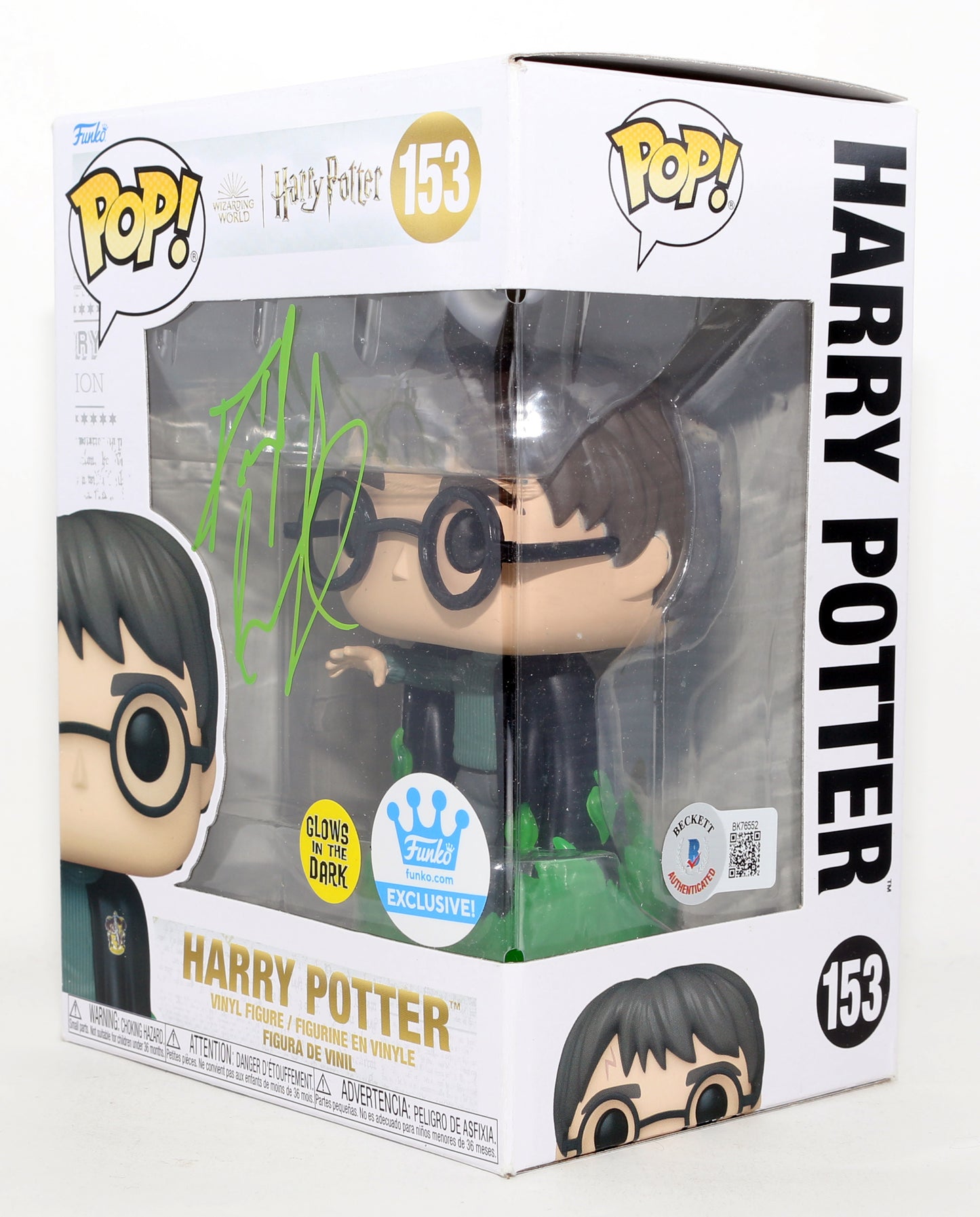 
                  
                    Daniel Radcliffe as Harry Potter in Harry Potter GITD Store Exclusive (Beckett) Signed Funko POP! #153
                  
                