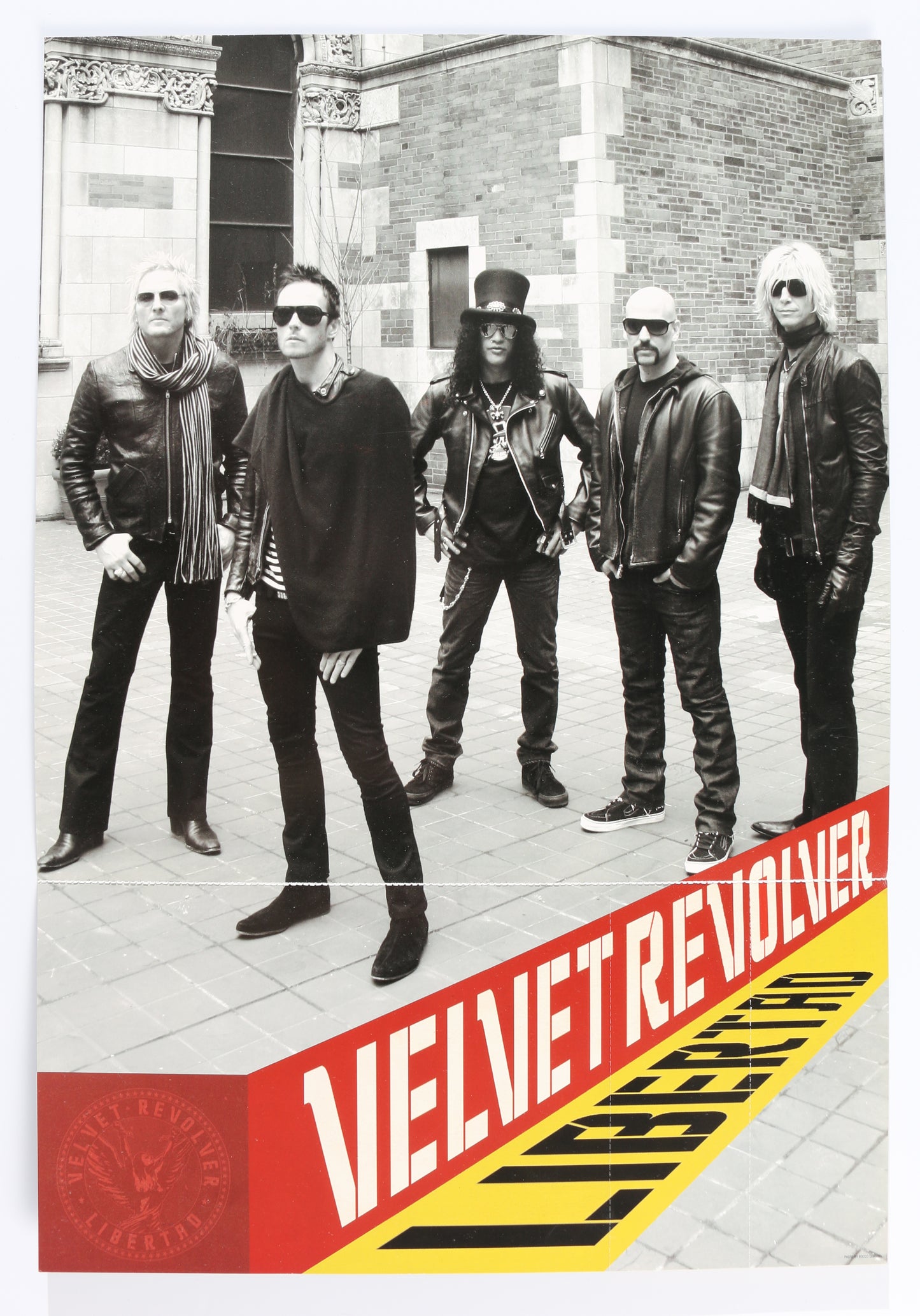
                  
                    Velvet Revolver: Libertad 12" Promo Flat Poster Band Signed by Slash, Duff McKagan, Matt Sorum, Dave Kushner, & Scott Weiland
                  
                
