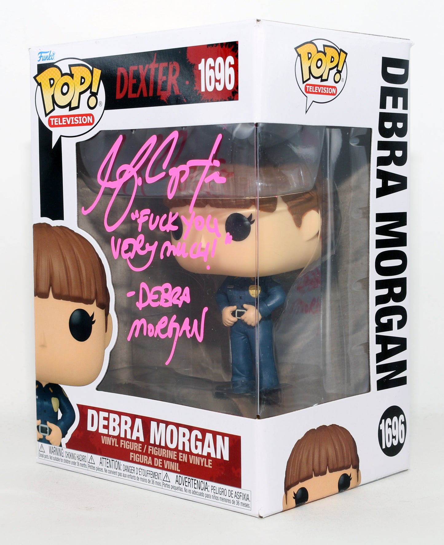
                  
                    Jennifer Carpenter as Debra Morgan in Dexter Signed Funko POP! #1696 with Character Name & Quote
                  
                