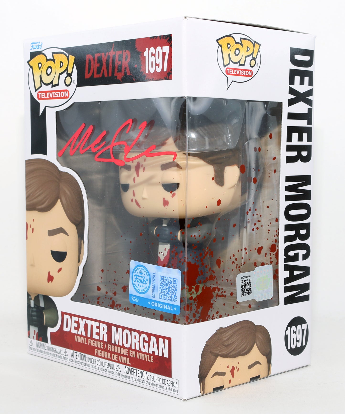 
                  
                    Michael C. Hall as Dexter Morgan in Dexter Funko Special Edition (OC Celebrity Marketing) Signed Funko POP! #1697
                  
                