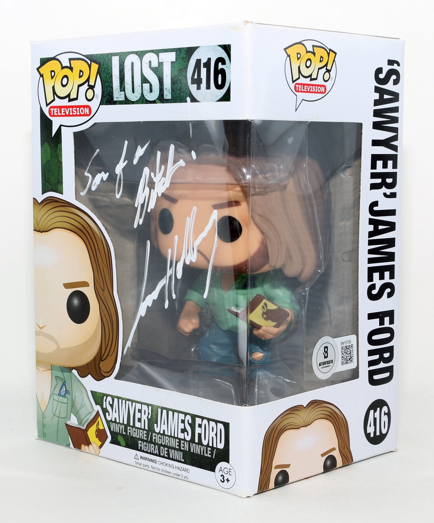 
                  
                    Josh Holloway as James 'Sawyer' Ford in Lost (Beckett) Signed Funko POP! #416 with Quote
                  
                