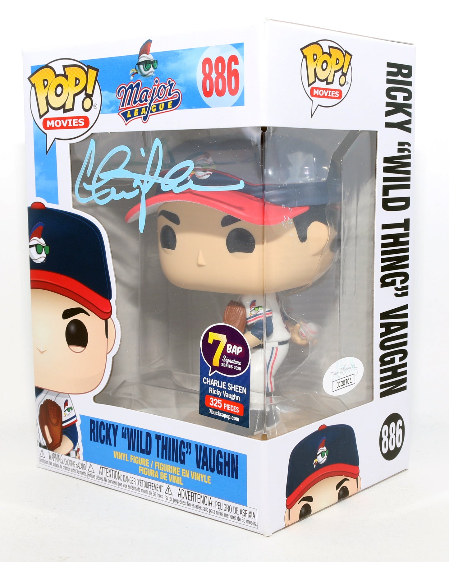 
                  
                    Charlie Sheen as Ricky "Wild Thing" Vaughn in Major League 7BAP Signature Series 2020 (JSA) Signed Funko POP! #886
                  
                