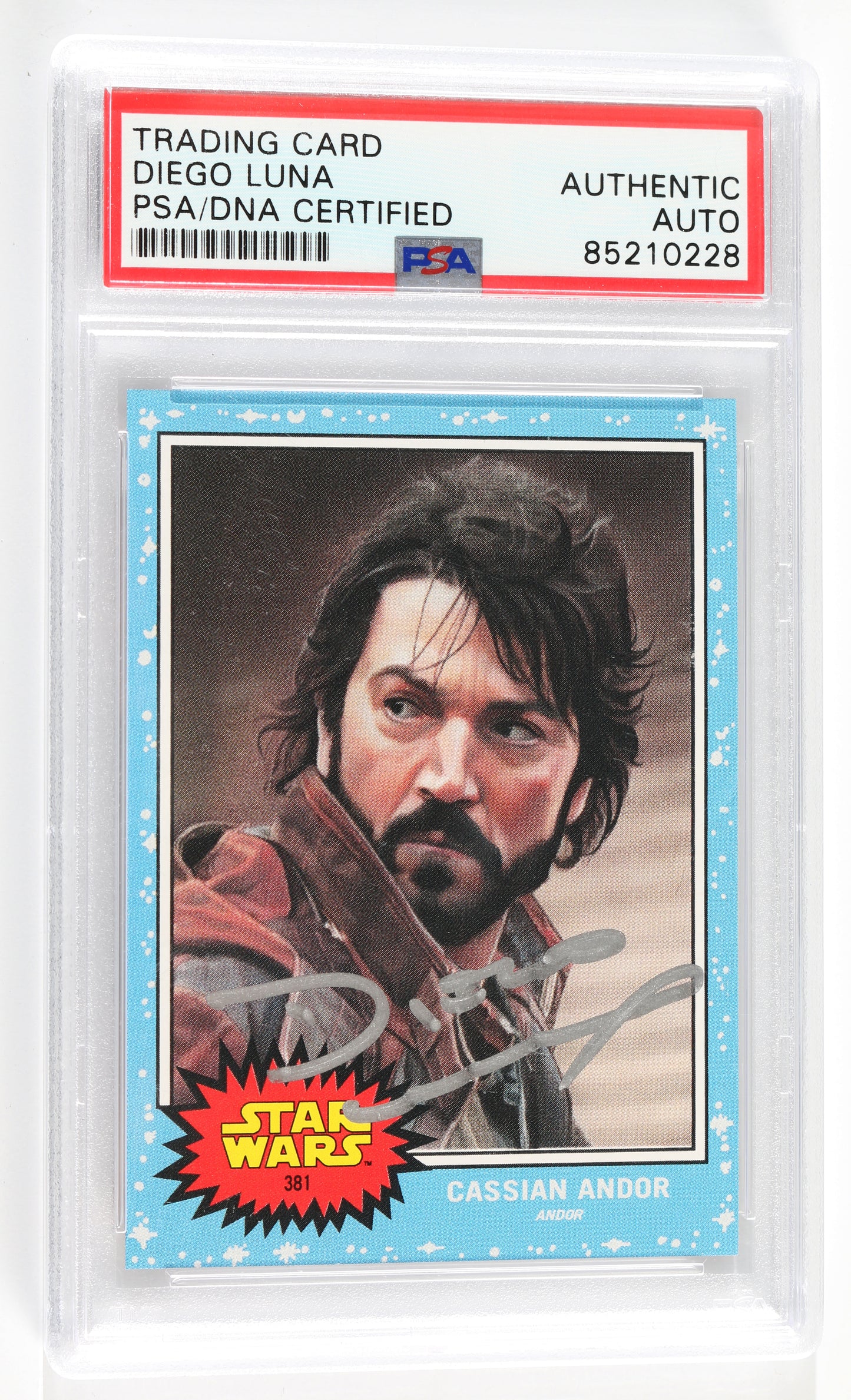 
                  
                    Diego Luna as Captain Cassian Andor in Star Wars Andor (PSA Encapsulated) Signed Topps Trading Card
                  
                