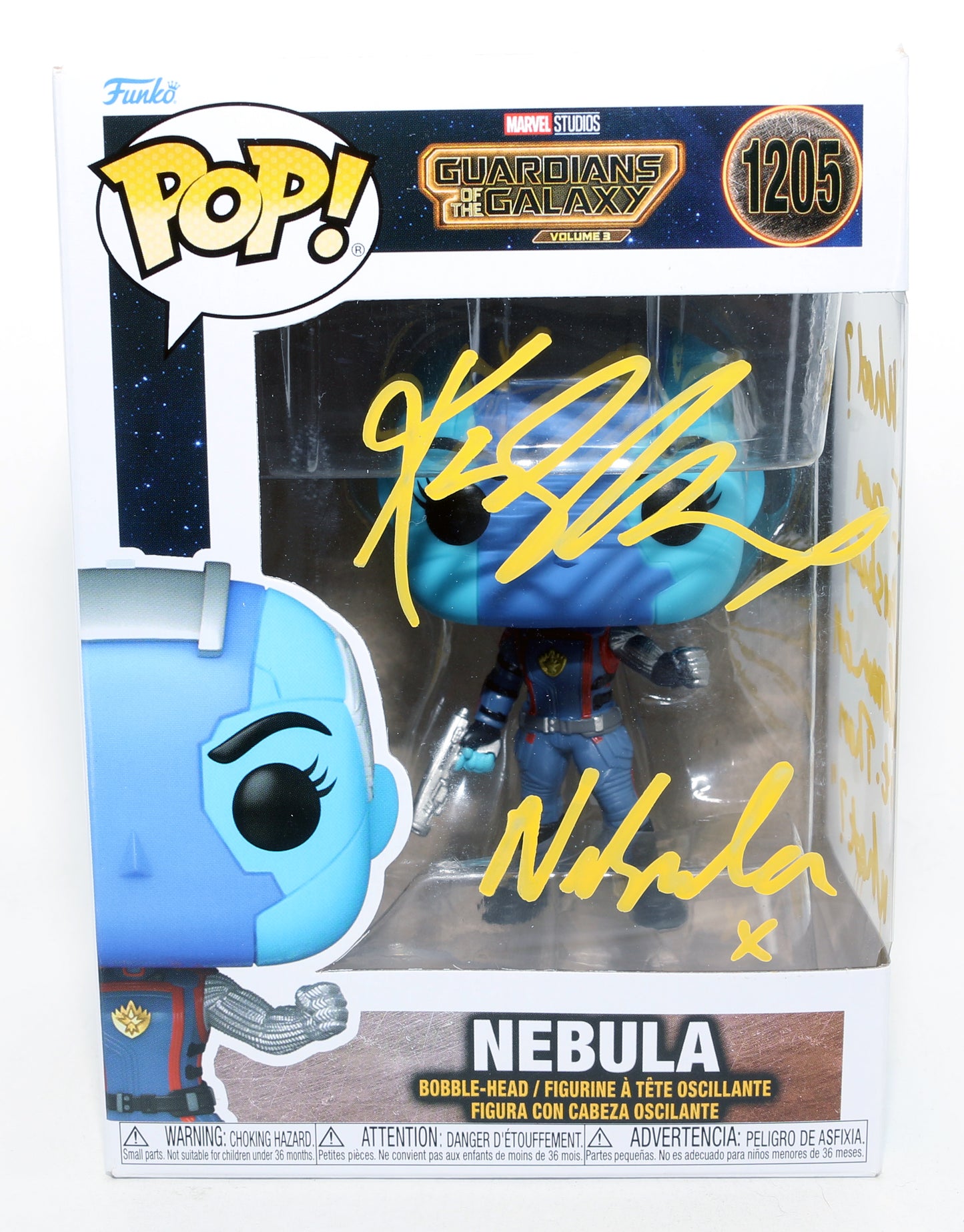 
                  
                    Karen Gillan as Nebula in Guardians of the Galaxy Vol. 3 Signed Funko POP! #1205 with Character Name & Quote
                  
                