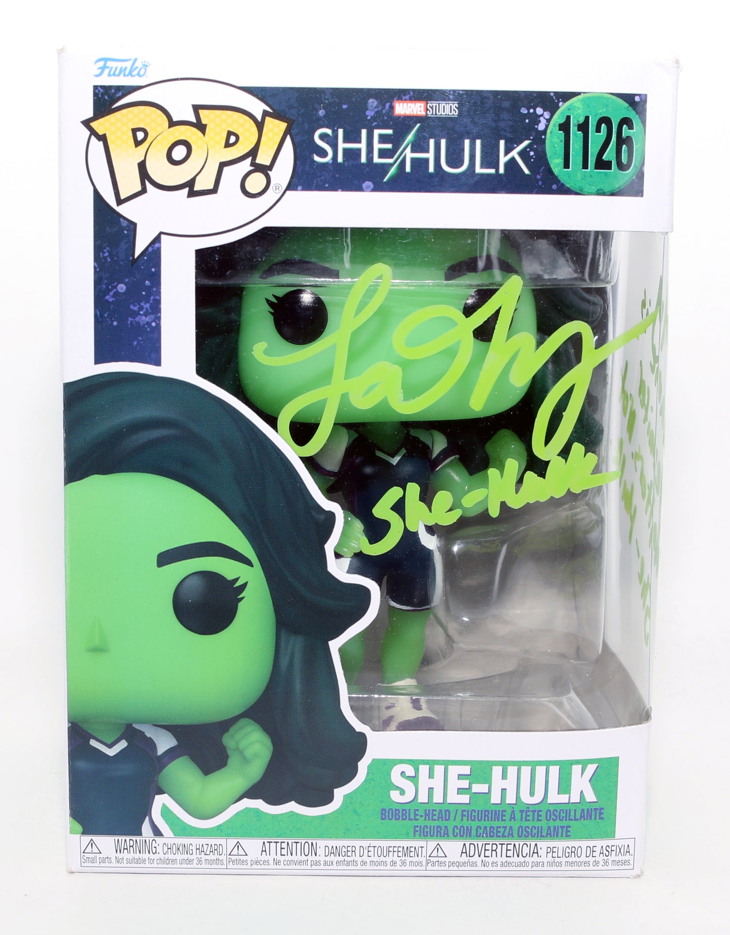 
                  
                    Tatiana Maslany as She-Hulk in She-Hulk: Attorney at Law Signed Funko POP! #1126 with Character Name & Quote
                  
                