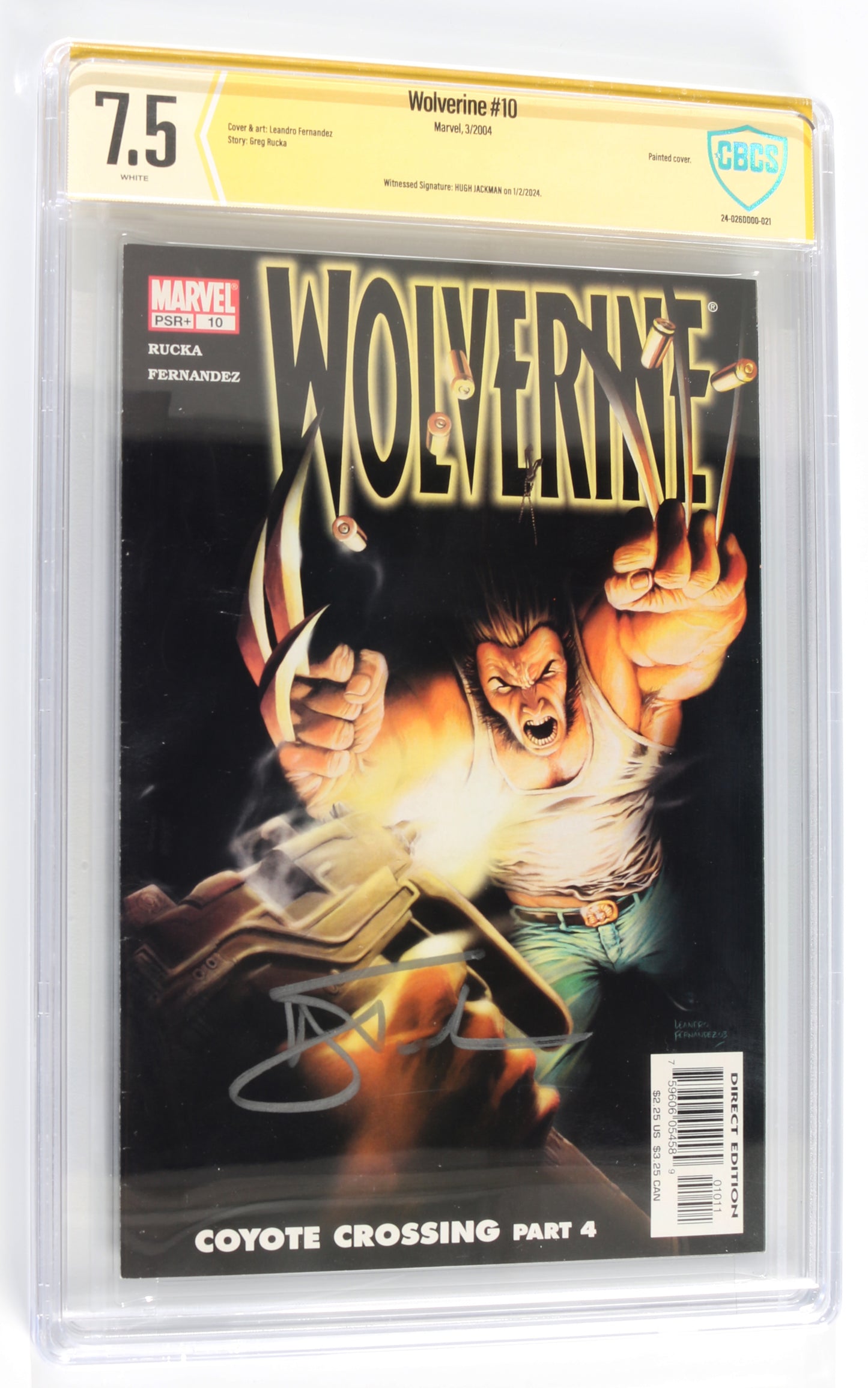 
                  
                    Wolverine #10 - Signed by Hugh Jackman (CBCS Witnessed Signature) 2004
                  
                