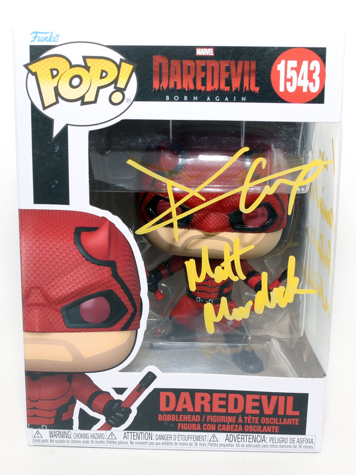 
                  
                    Charlie Cox as Daredevil in Daredevil: Born Again Signed Funko POP! #1543 with Character Name & Quote
                  
                
