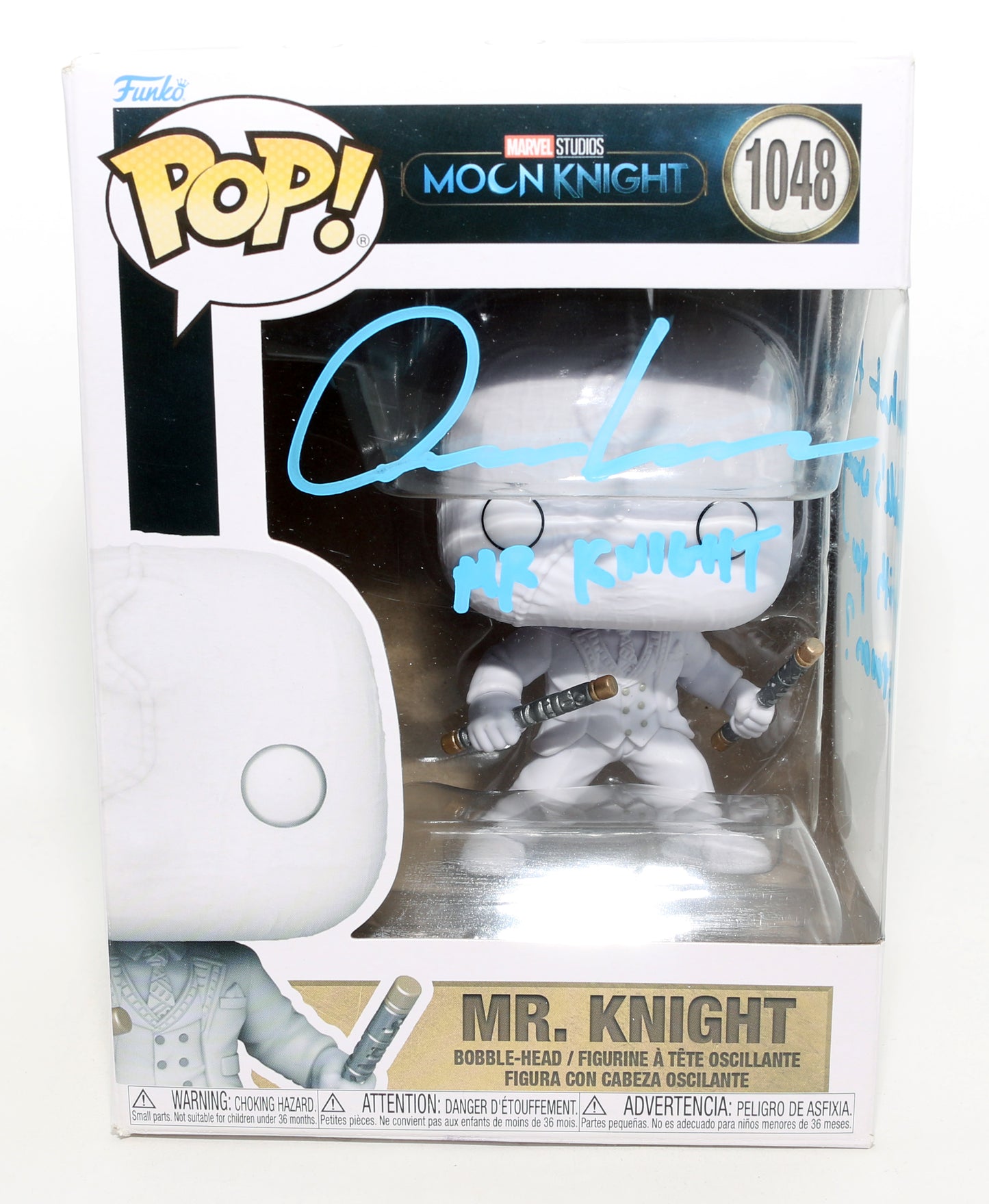 
                  
                    Oscar Isaac as Mr. Knight in Moon Knight (JSA) Signed Funko POP! #1048 with Character Name & Quote
                  
                