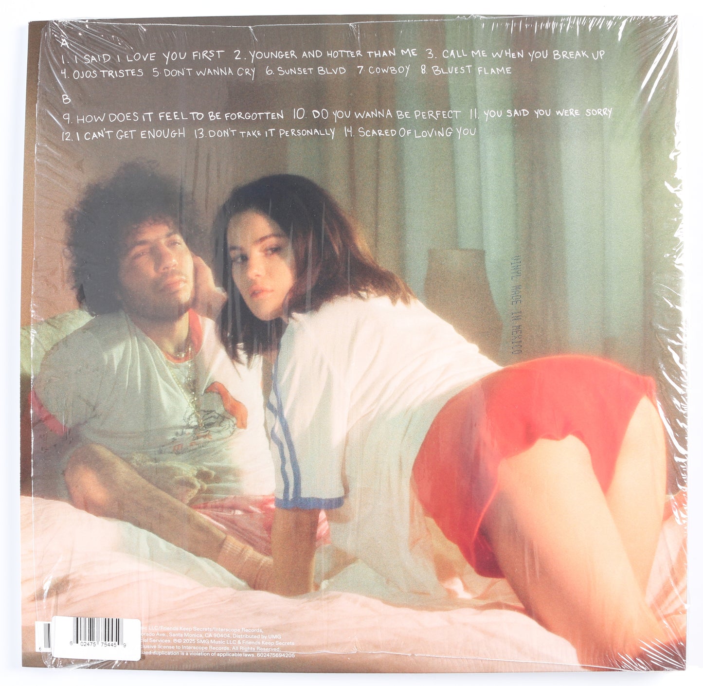 
                  
                    I Said I Love You First Candy Cane Red Edition 12" Vinyl Record Insert Signed by Selena Gomez & Benny Blanco
                  
                