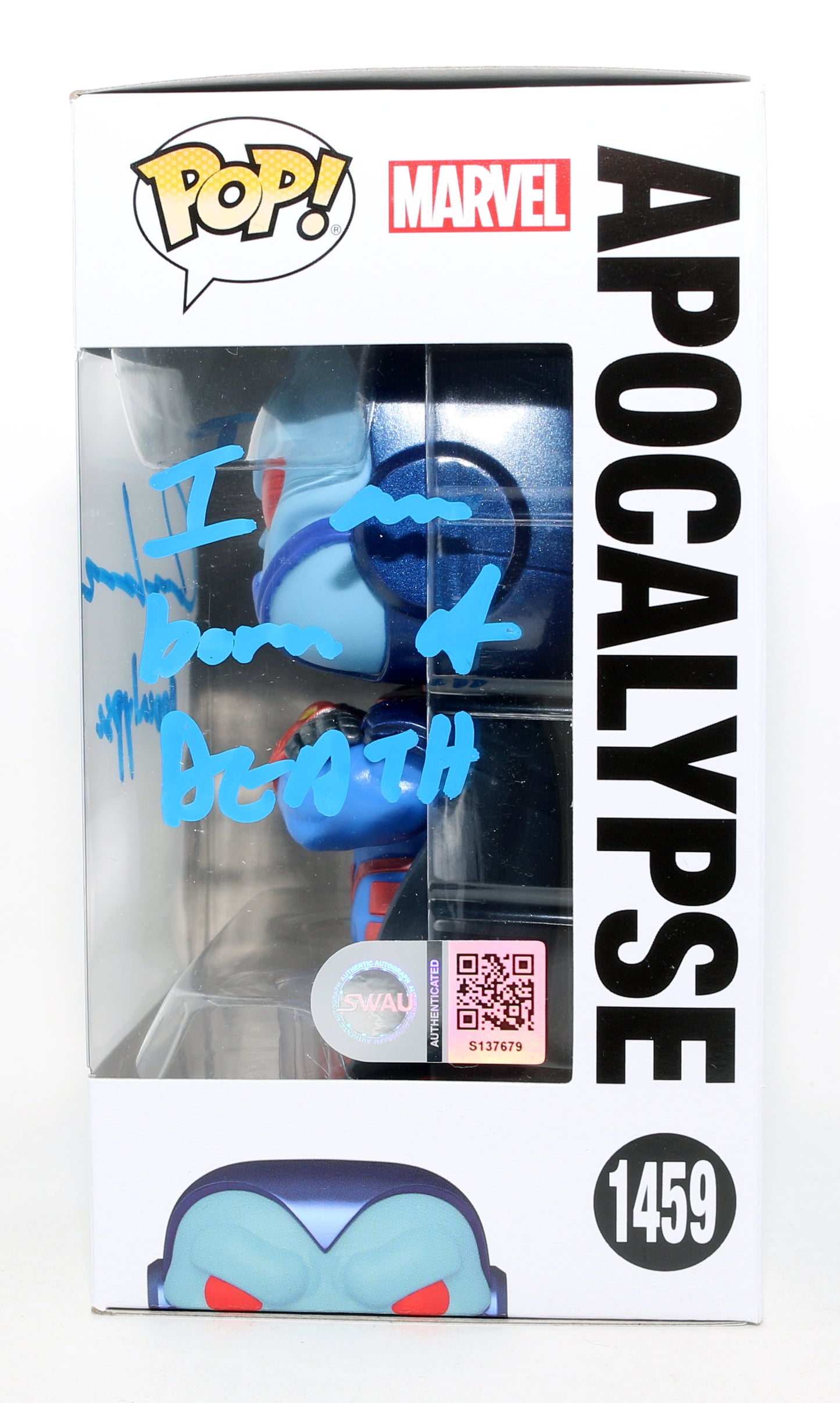
                  
                    Oscar Isaac as Apocalypse in X-Men: Apocalypse (SWAU) Signed Funko POP! #1459 with Character Name & Quote
                  
                