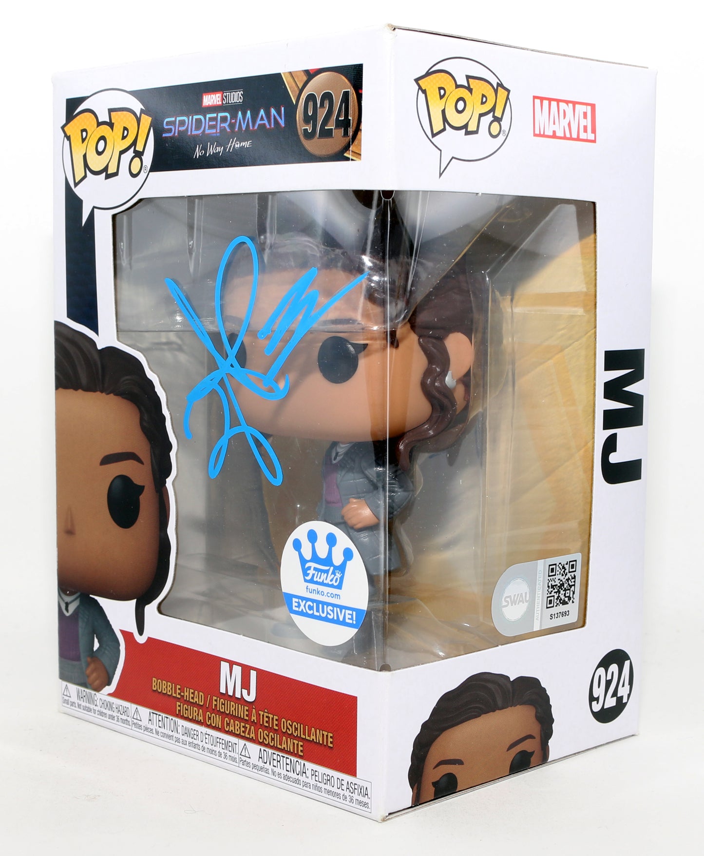 
                  
                    Zendaya as MJ in Spider-Man: No Way Home Store Exclusive (SWAU) Signed Funko POP! #924
                  
                
