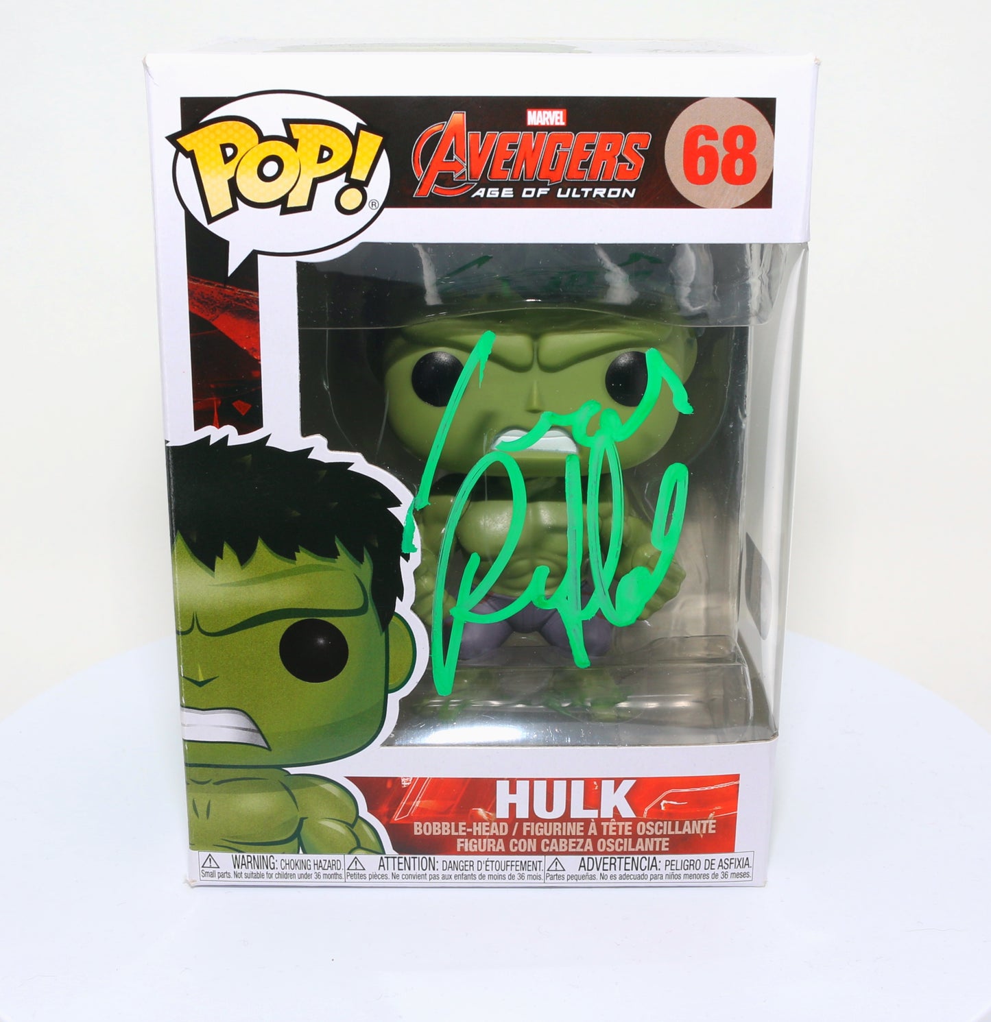 
                  
                    Mark Ruffalo as Hulk in Avengers: Age of Ultron (SWAU Witnessed) Signed Funko POP!  #68
                  
                