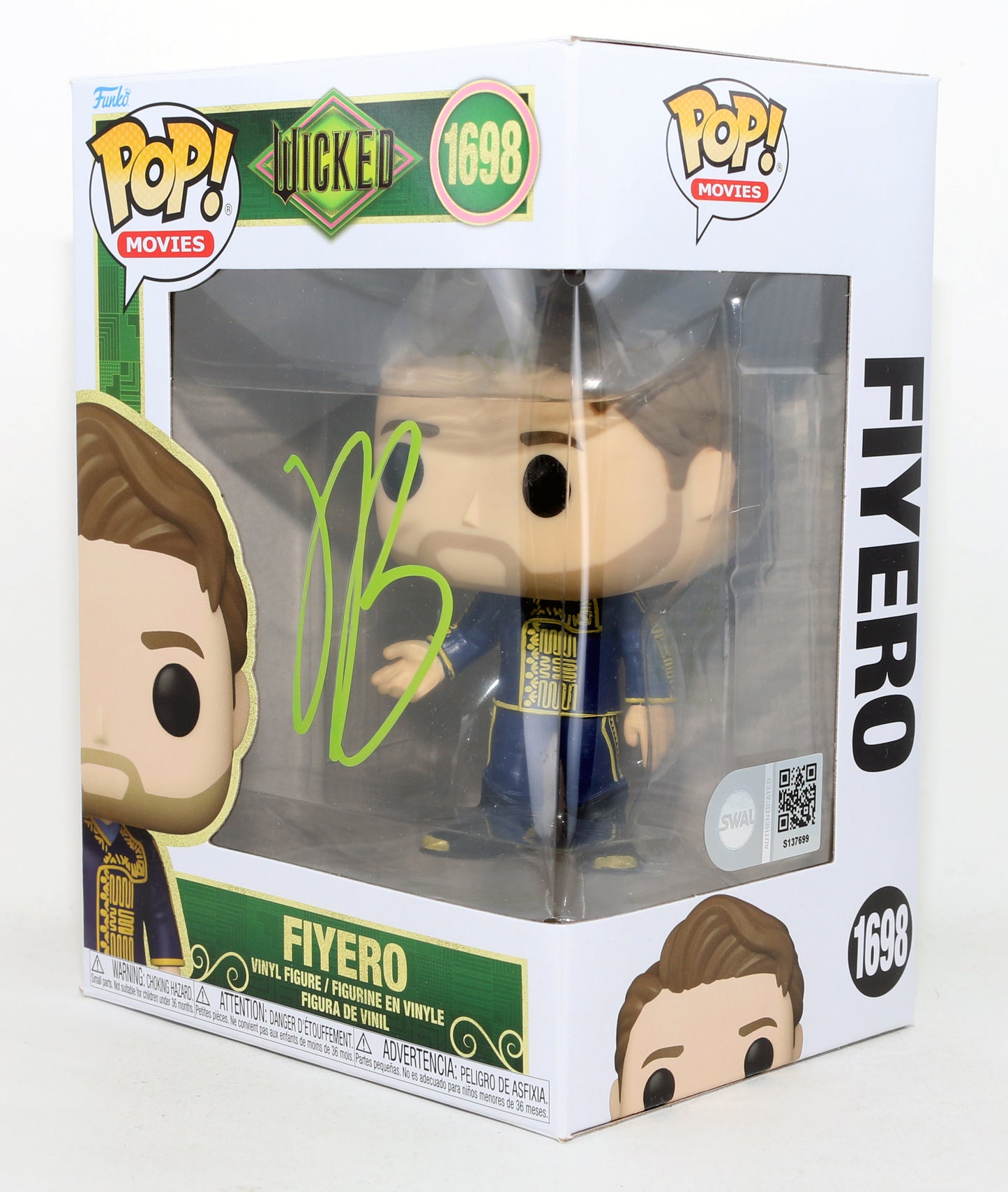 
                  
                    Jonathan Bailey as Fiyero in Wicked (SWAU) Signed Funko POP! #1698
                  
                